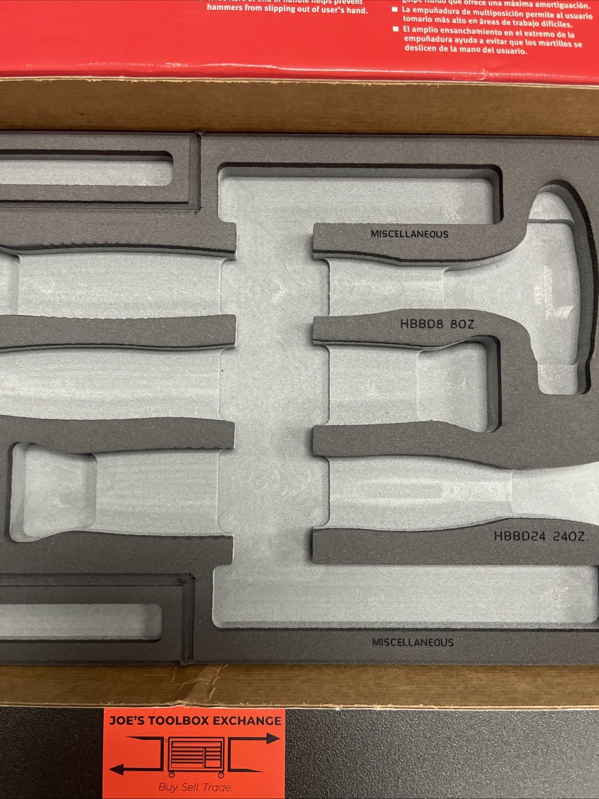 Snap-On Tools 3pc Hammer Deadblow Storage Foam In Gray FMHBBD04B