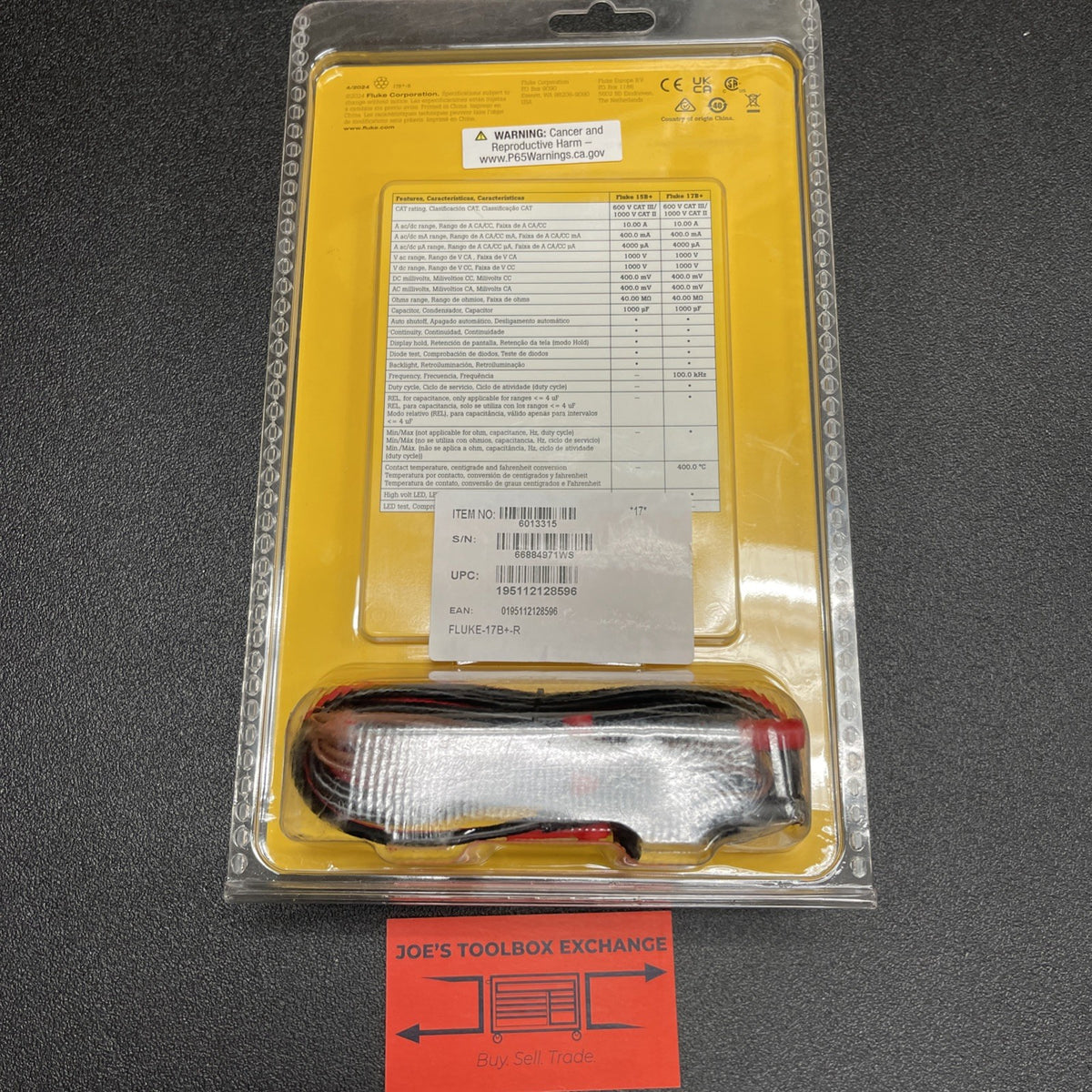 Fluke 17B+ CAT III 6000 Count Digital Multimeter 1000V Temp Frequency