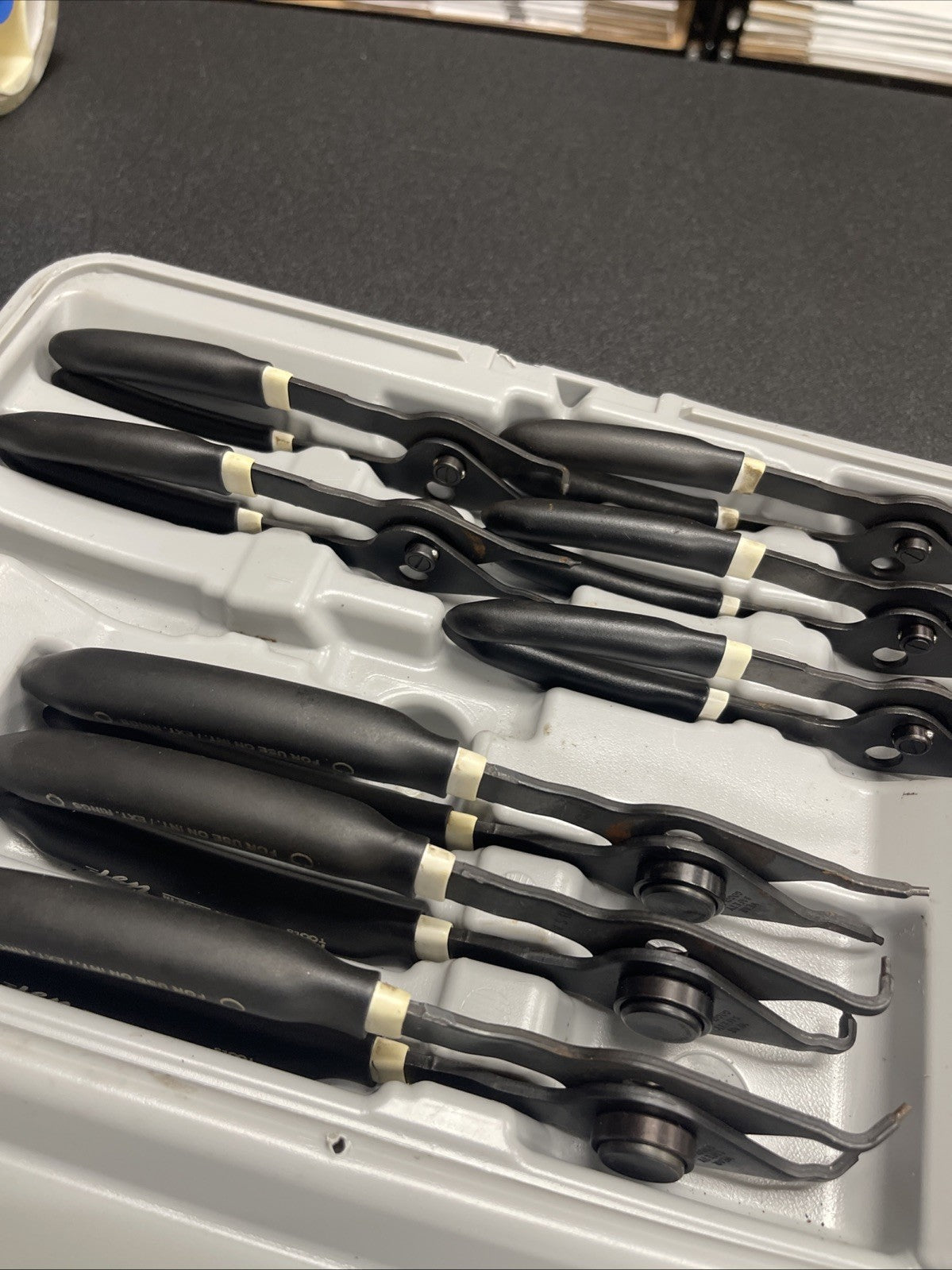 Mac Tools PK9RRPB Push Button Retaining Ring Pliers Set USA Nice (Missing 1)