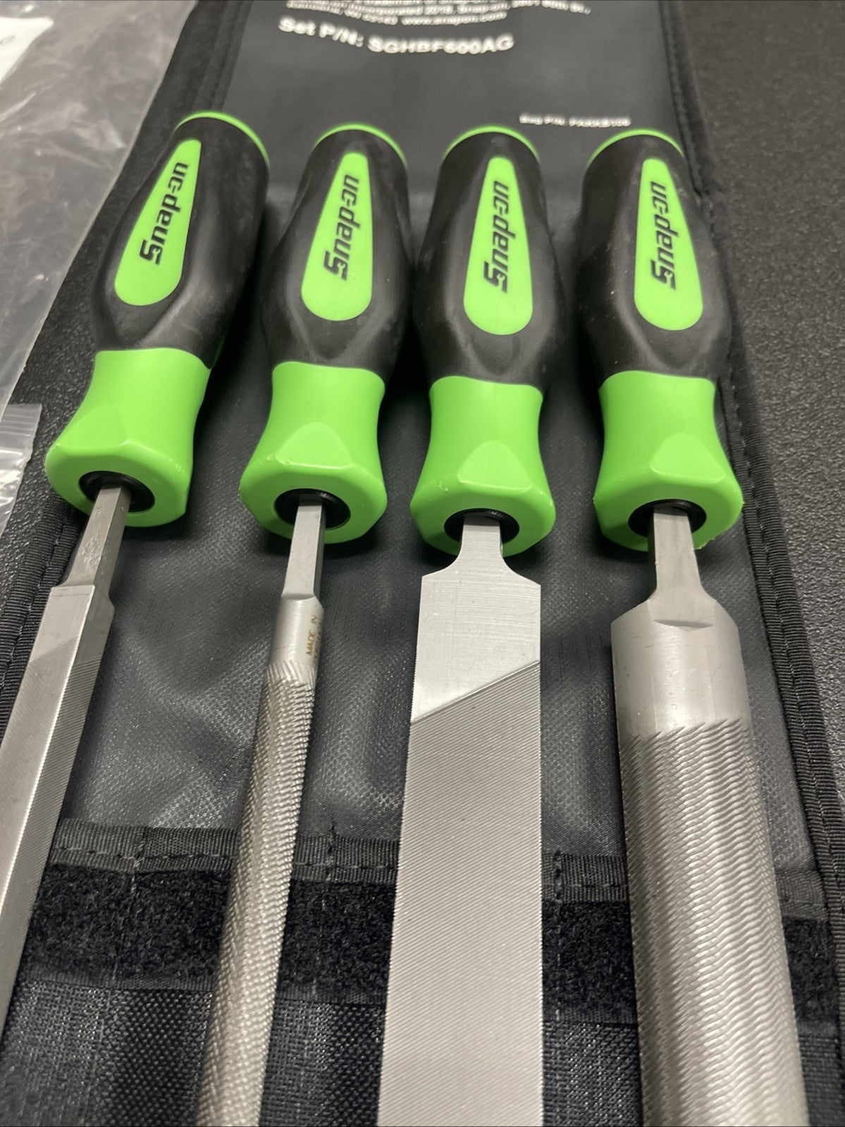 Snap-on Tools PORTUGAL NEW 4-Piece Green Mixed File Set SGHBF600AG