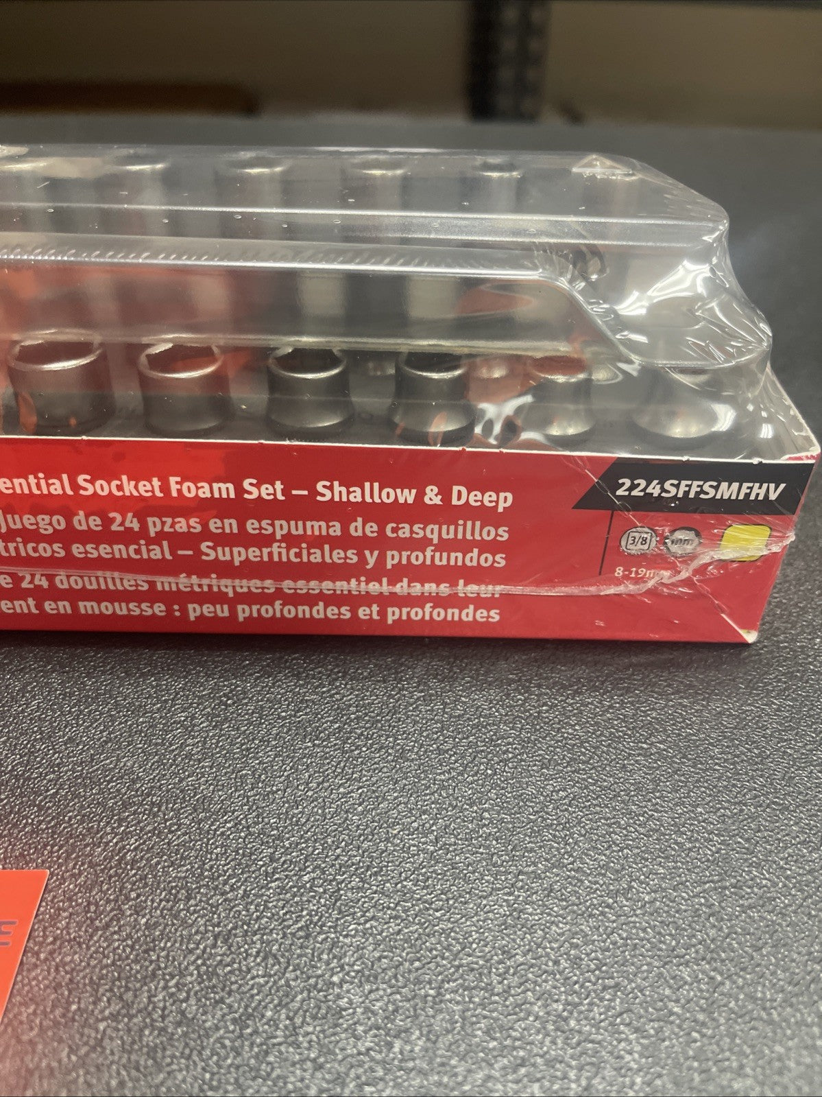 Snap-on 224SFFSMFHV 24 Metric Essential Socket Foam Set Shallow & Deep 8-19mm