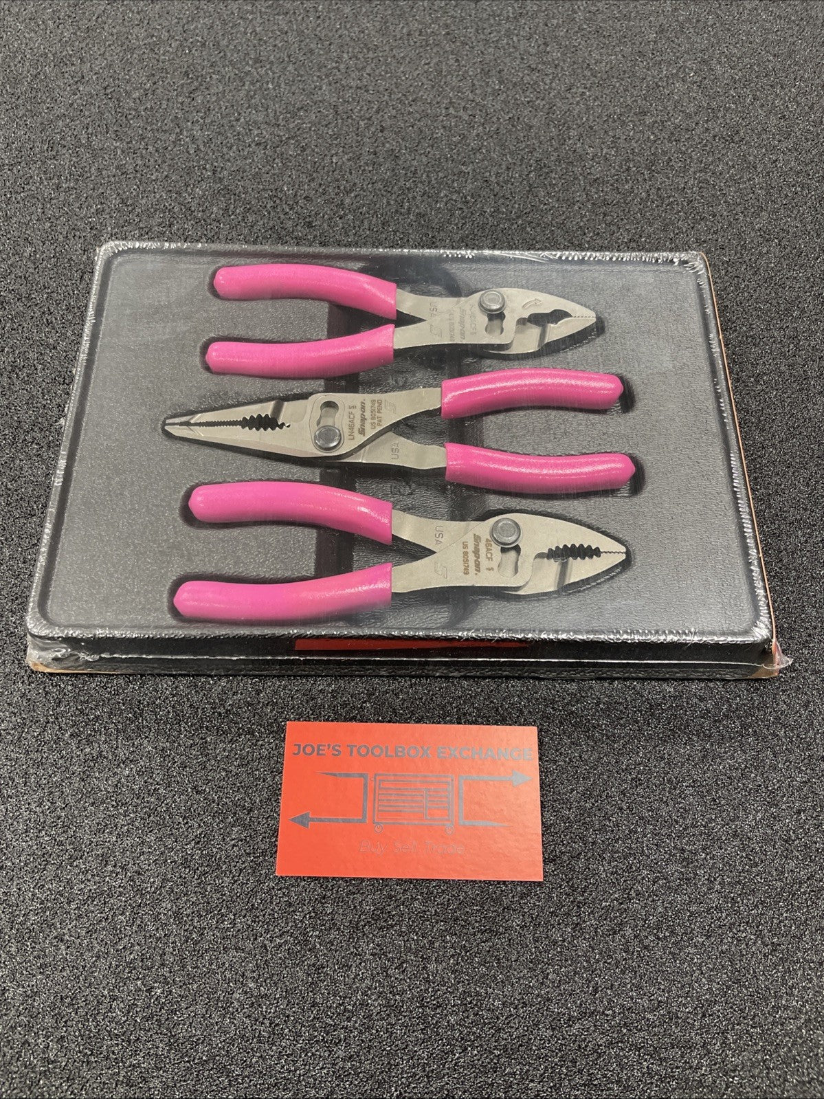 Snap-on Tools USA NEW PINK 3pc Talon Grip Slip Joint Pliers Set PL346ACFEP