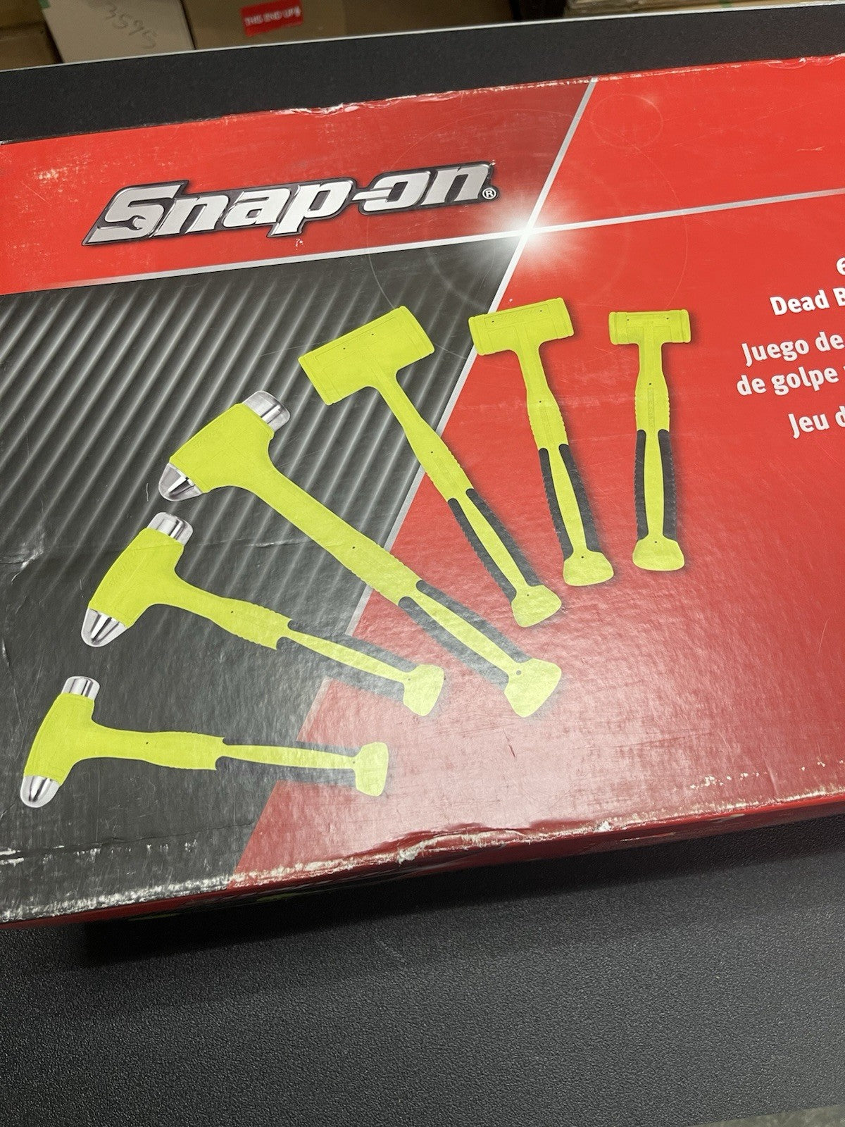 SNAP ON TOOLS HBFEBD106 HV HI-VIZ Dead Blow Hammers 6Pc Ball Peen 16, 32, 56oz +