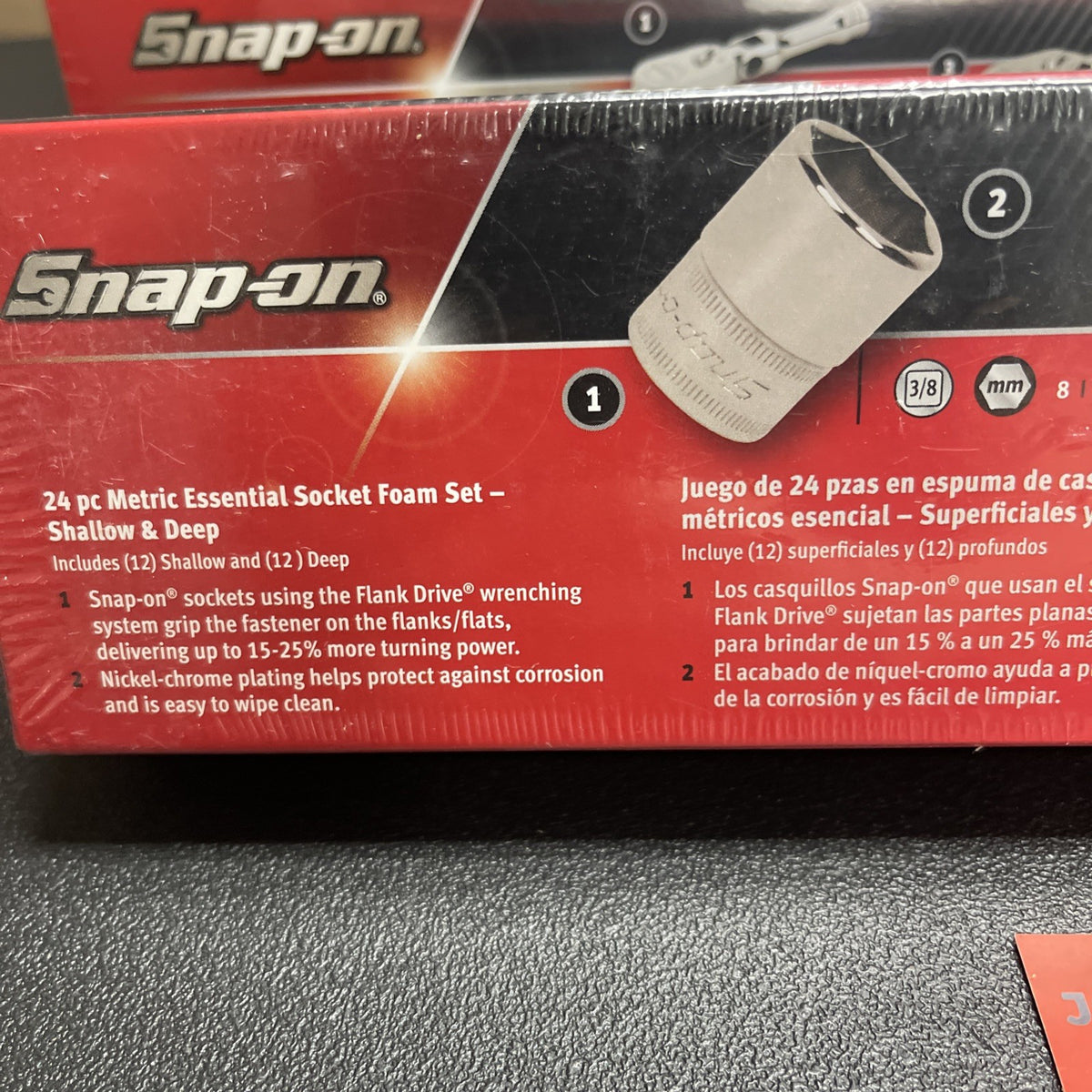 Snap-on 253gss05fmb 53 pc 3/8” essential metric sae sockets ratchets extensions