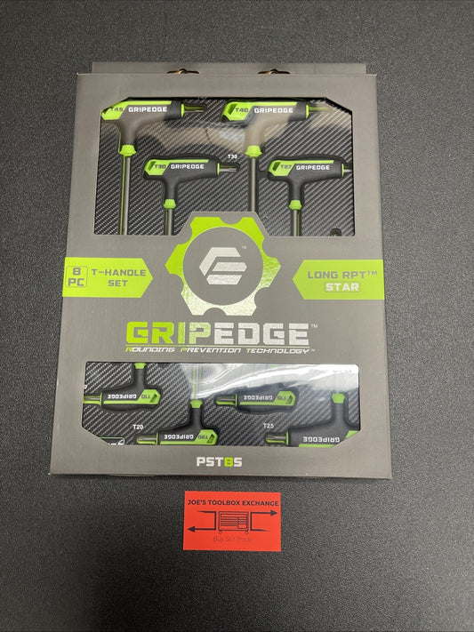 GRIPEDGE 8-PC STAR T-Handle Driver Set | Sizes - T10, T15, T20, T25, T27, T30...