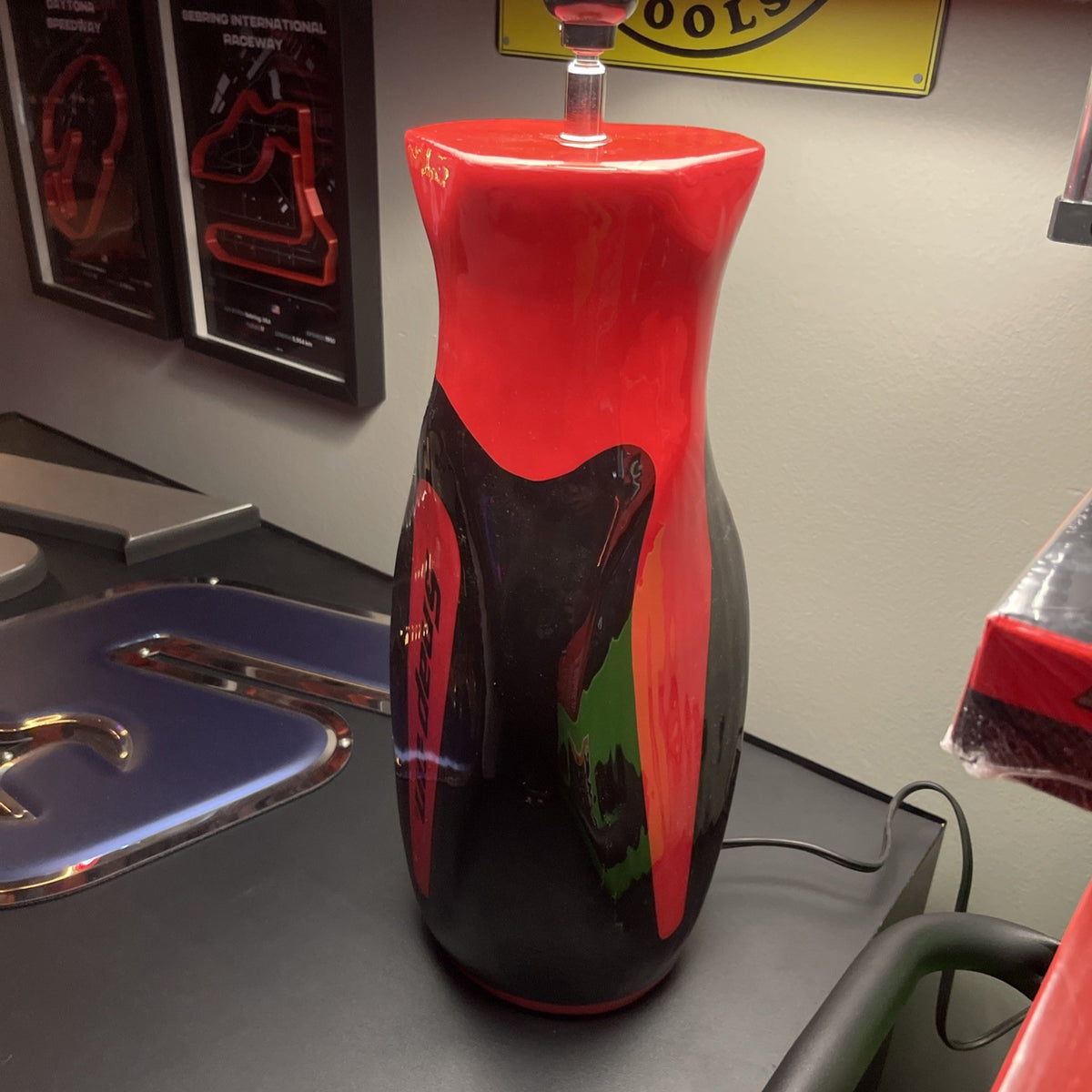 Snap On Red & Black Instinct Screwdriver Handle Ceramic Lamp - Brand New In Box