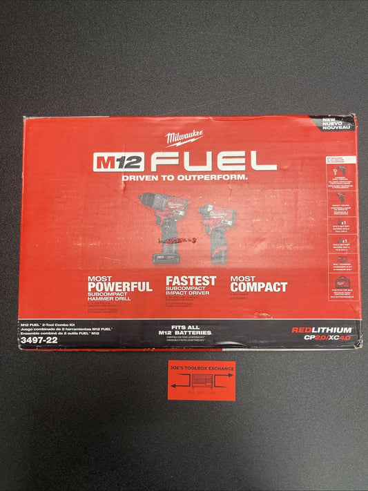 Milwaukee 3497-22 M12 FUEL 12V 2-Tool Combo Kit (Hammer Drill & Impact Driver)