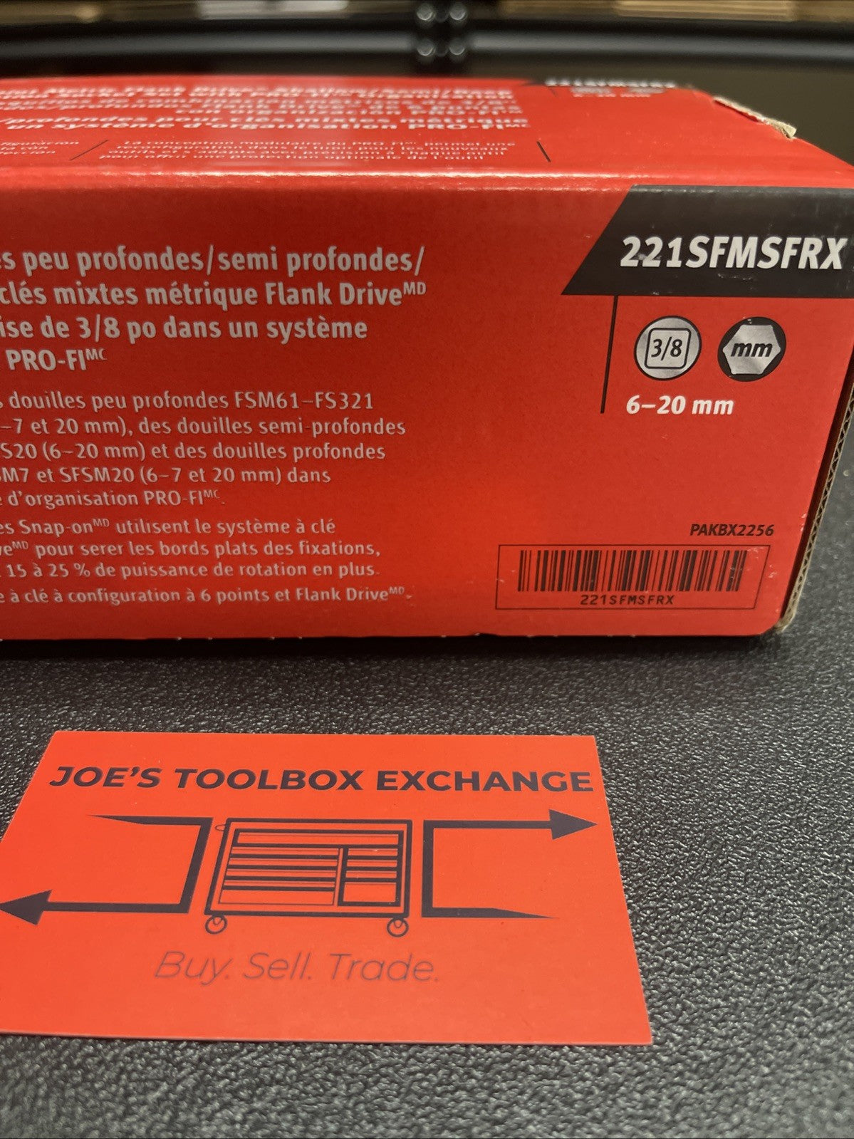 For Snap-on 221SFMSFRX 21pc 3/8" Drive Metric Socket Set 6–20mm Shallow & Deep