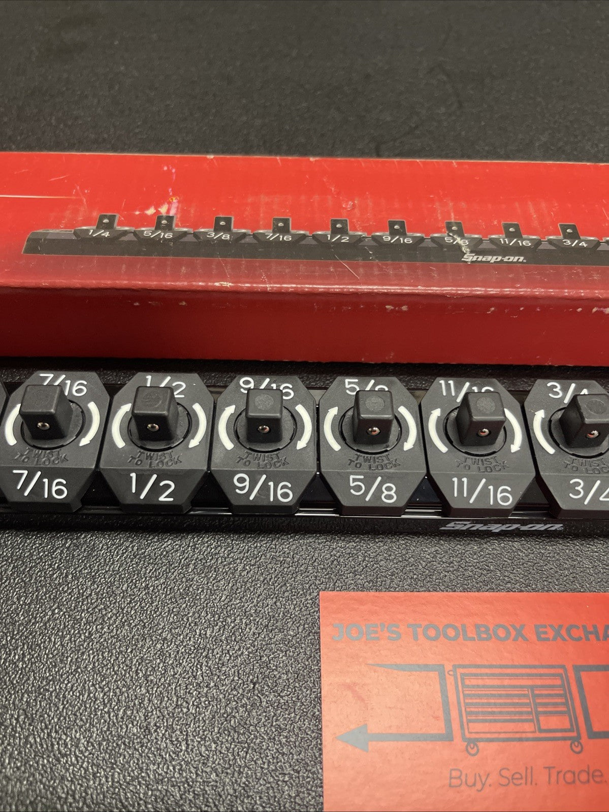 Snap-on Tools NEW BLACK 3/8” SAE Lock-A-Socket Magnetic Rail Organizer LAS38SBK