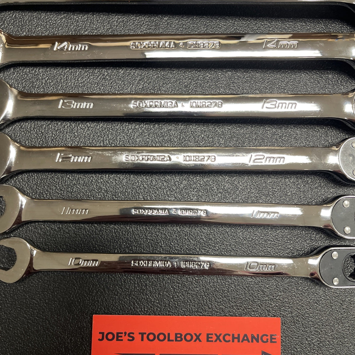 Snap-on Tools NEW 10pc 10mm to 19mm Reversible Ratcheting Wrench Set SOXRRM710A