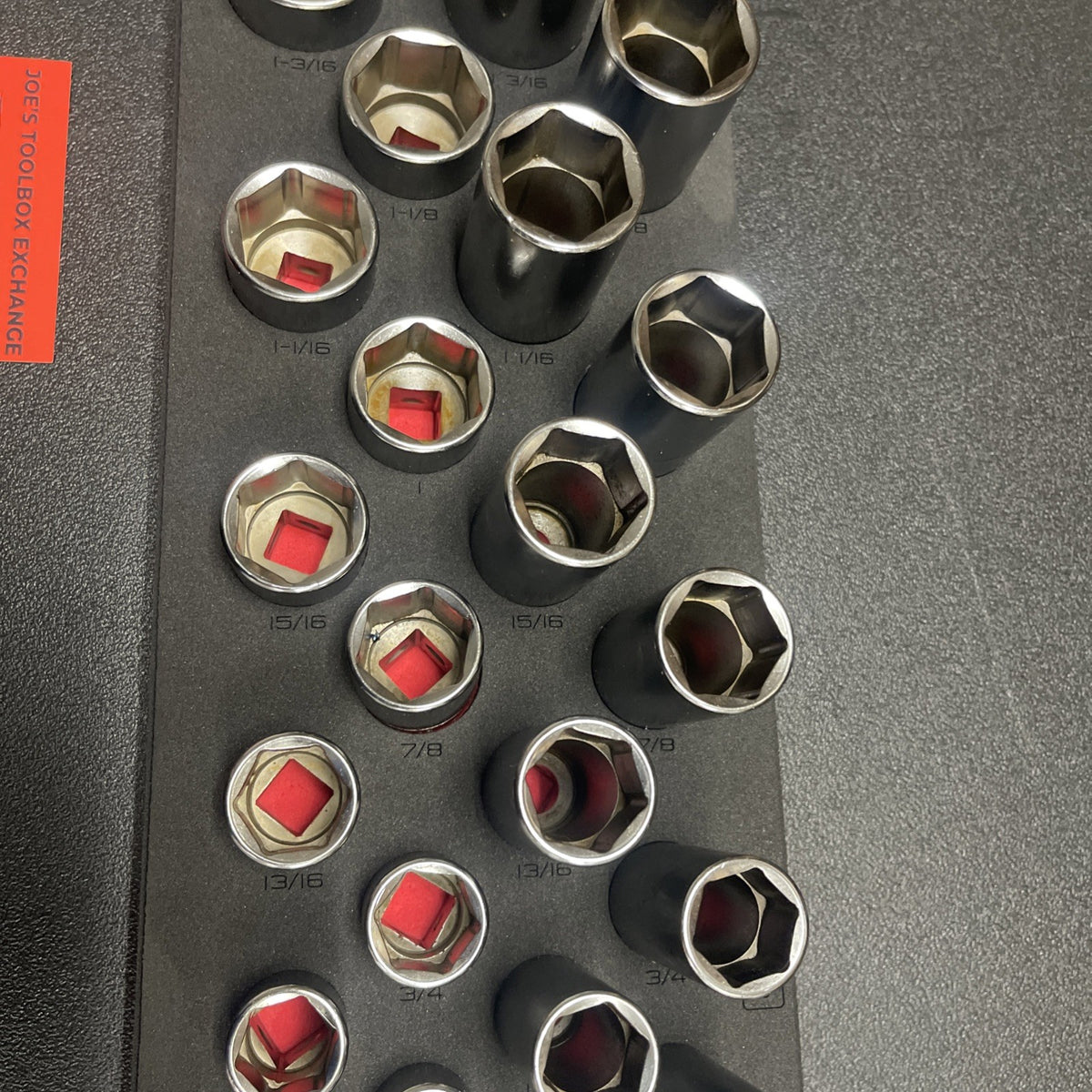 Snap-on Tools NEW RED 38pc 1/2" Drive 6pt SAE Master Socket Foam Set 338TSWYAFR