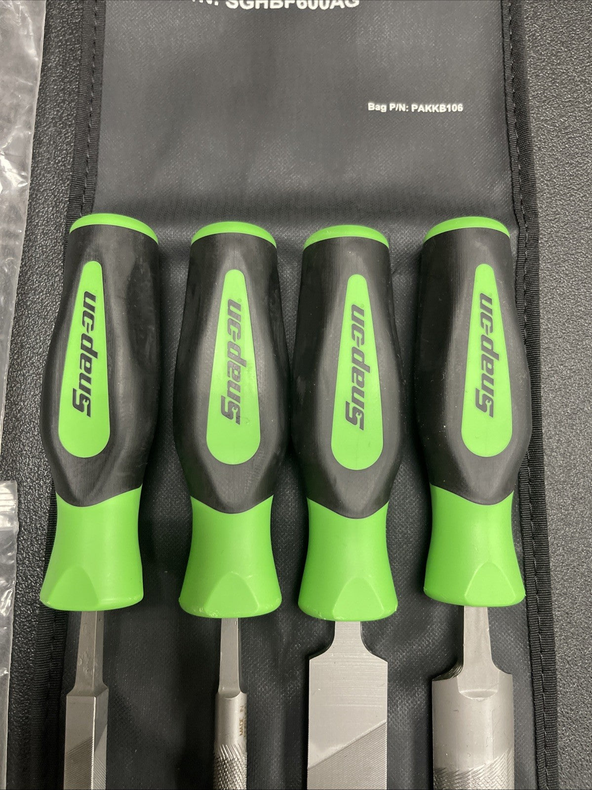 Snap-on Tools PORTUGAL NEW 4-Piece Green Mixed File Set SGHBF600AG