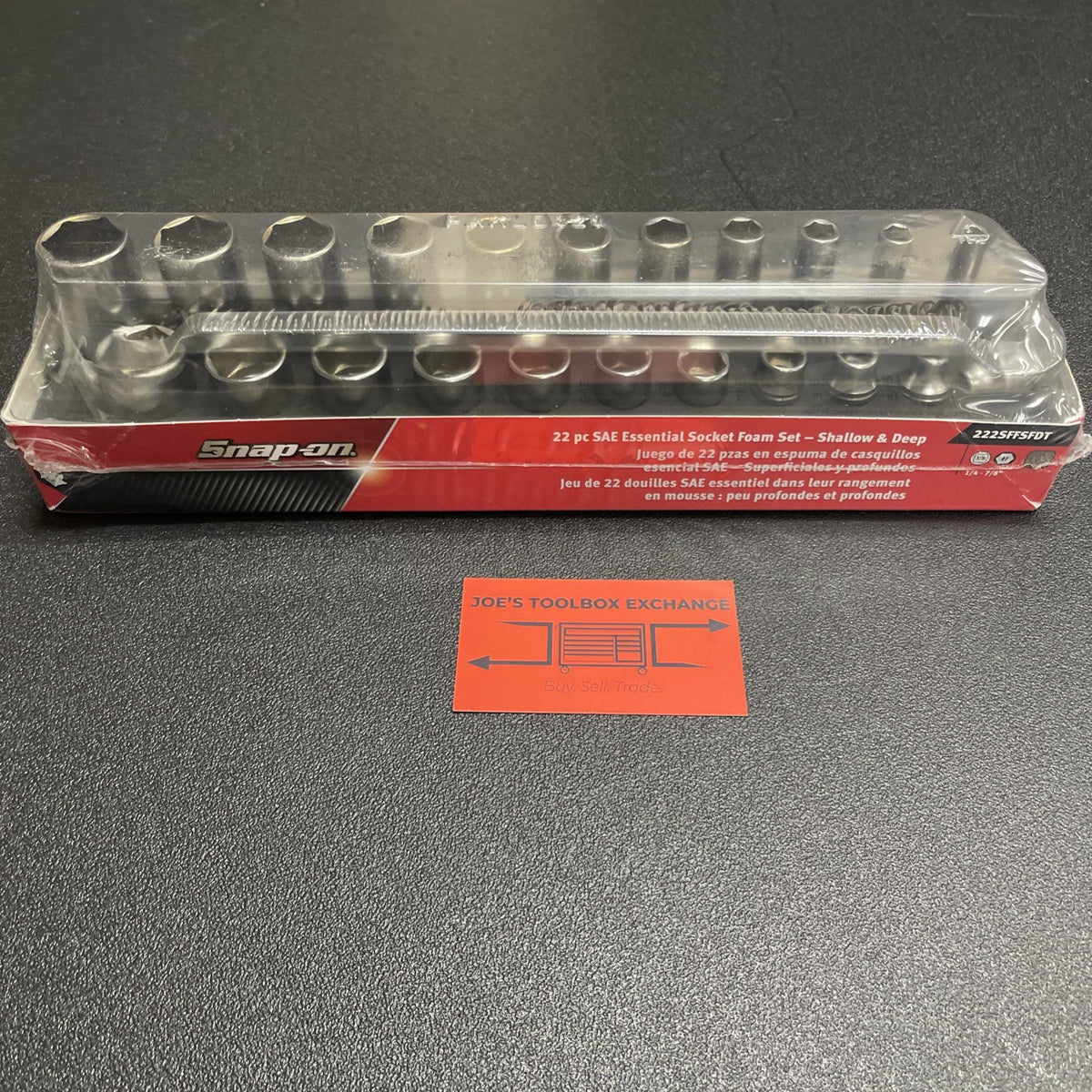 Snap-on Tools 222SFFSFDT 22pc 3/8"dr 1/4-7/8" Shallow/Deep Socket Foam Set