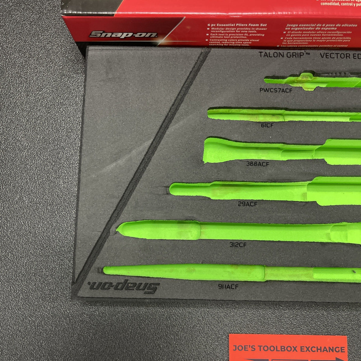 Snap-on fmpl02bg foam organizer  for 6pc essential plier set green FMPL02B