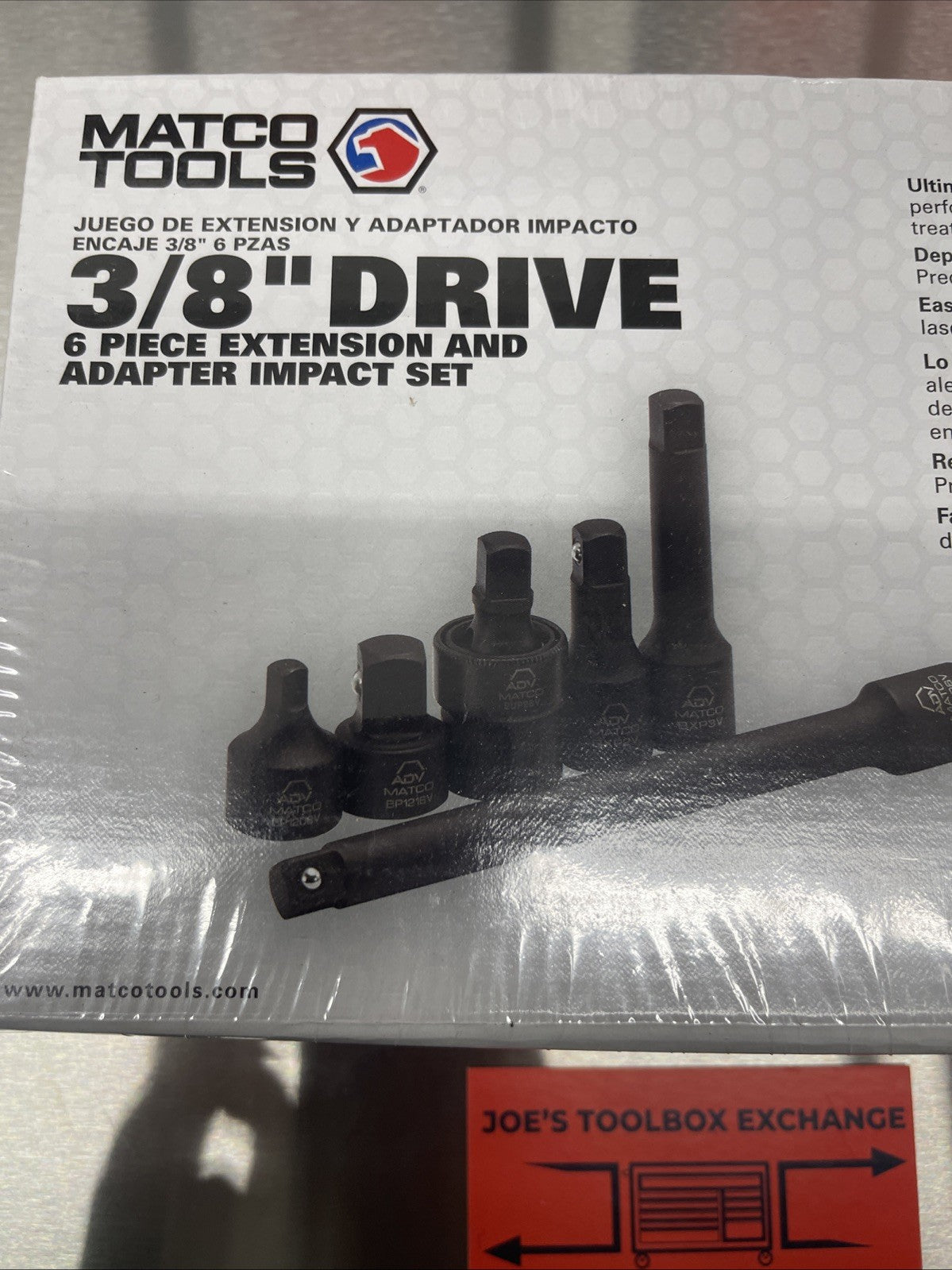 NEW Matco SBX6V 3/8" Drive Impact Extension Swivel Adapter Set NEW