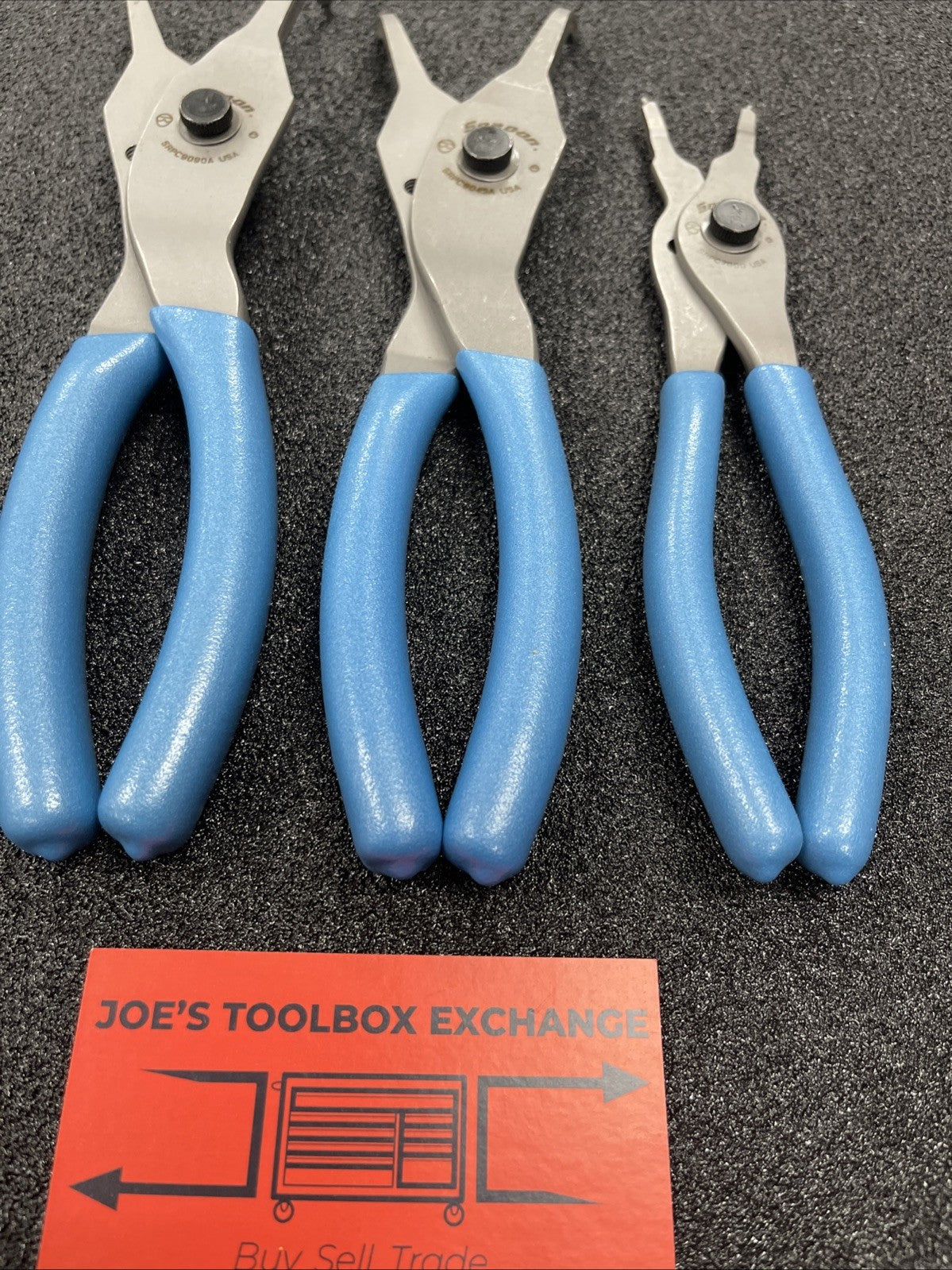 Snap-on Tools USA NEW 3pc PEARL BLUE Soft Grip Snap Ring Pliers Lot Set