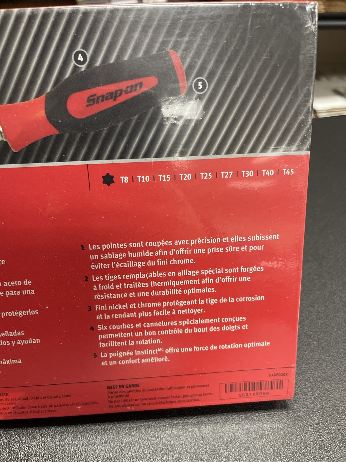 Snap-on Tools NEW 9pc RED Soft Grip T8 - T45 TORX Screwdriver Set SGDTX90BR