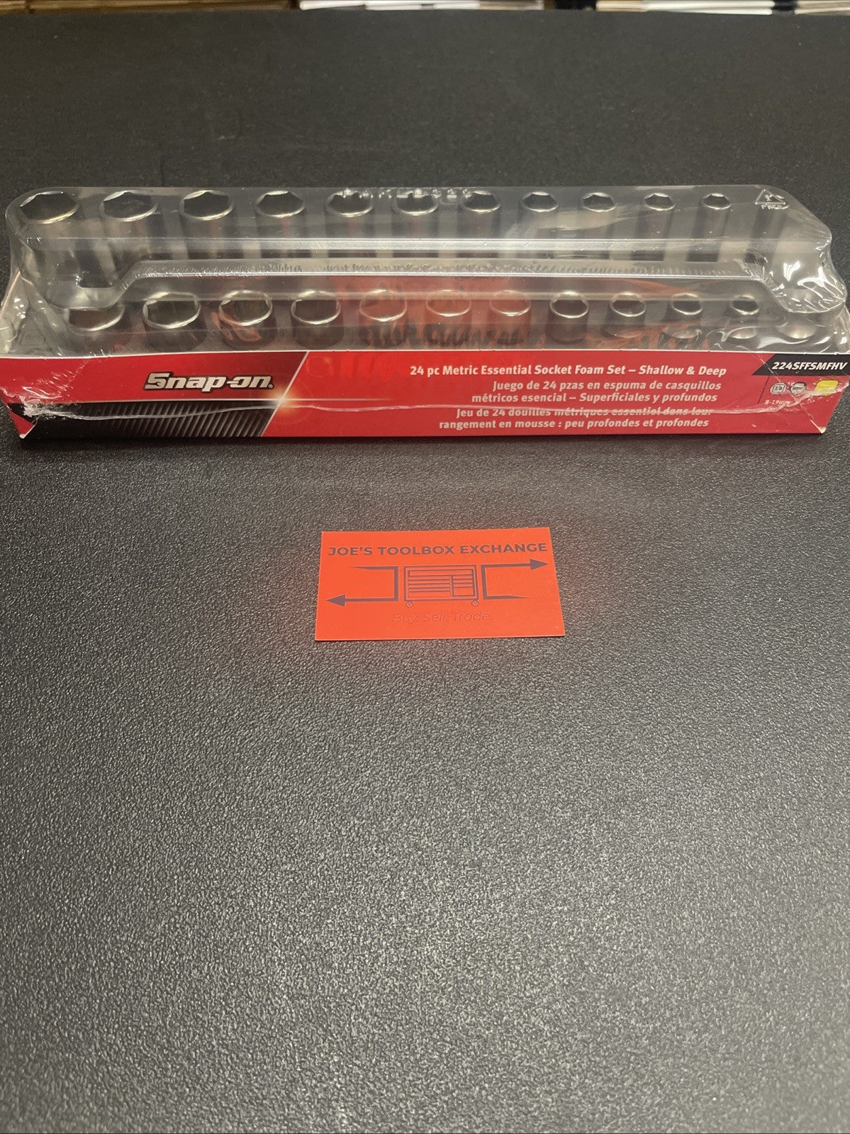 Snap-on 224SFFSMFHV 24 Metric Essential Socket Foam Set Shallow & Deep 8-19mm