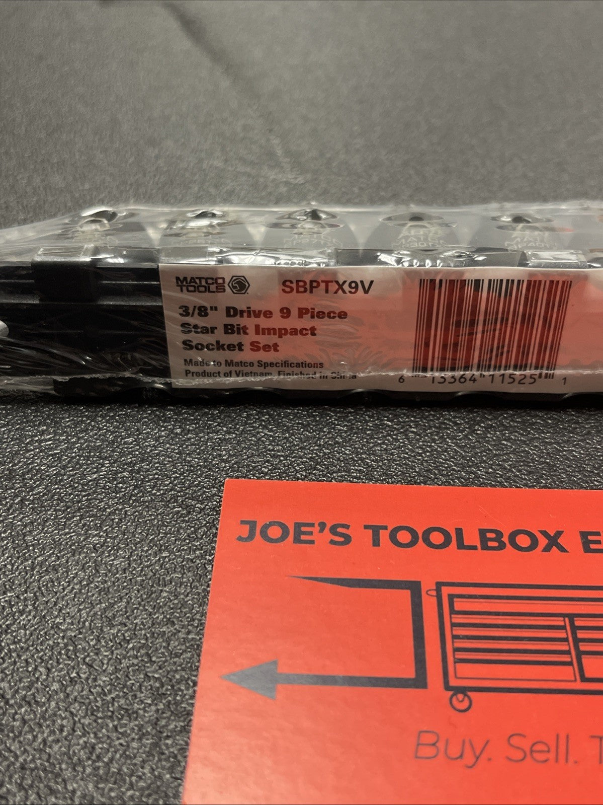 Matco Tools SBPTX9V 9pc 3/8" Drive ADV Torx Impact Bit Socket Set 
