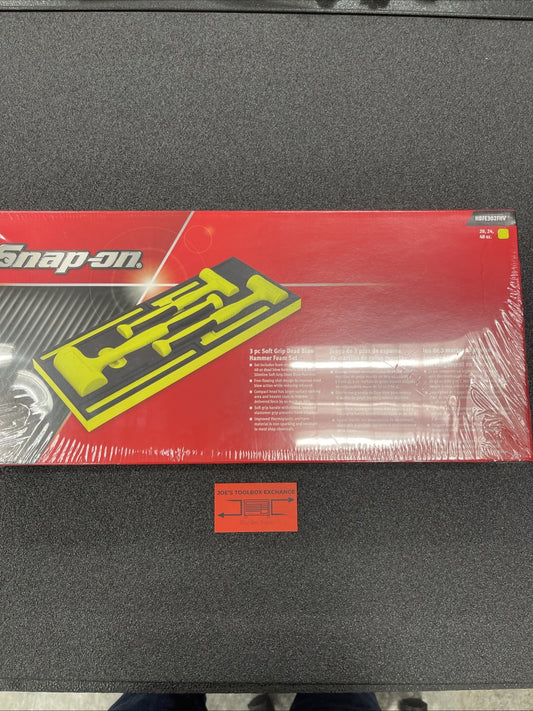 New Snap-on™ HBFE302FHV 24 20 48 oz Hi-Viz Flat Faced Dead Blow Hammer Foam Set