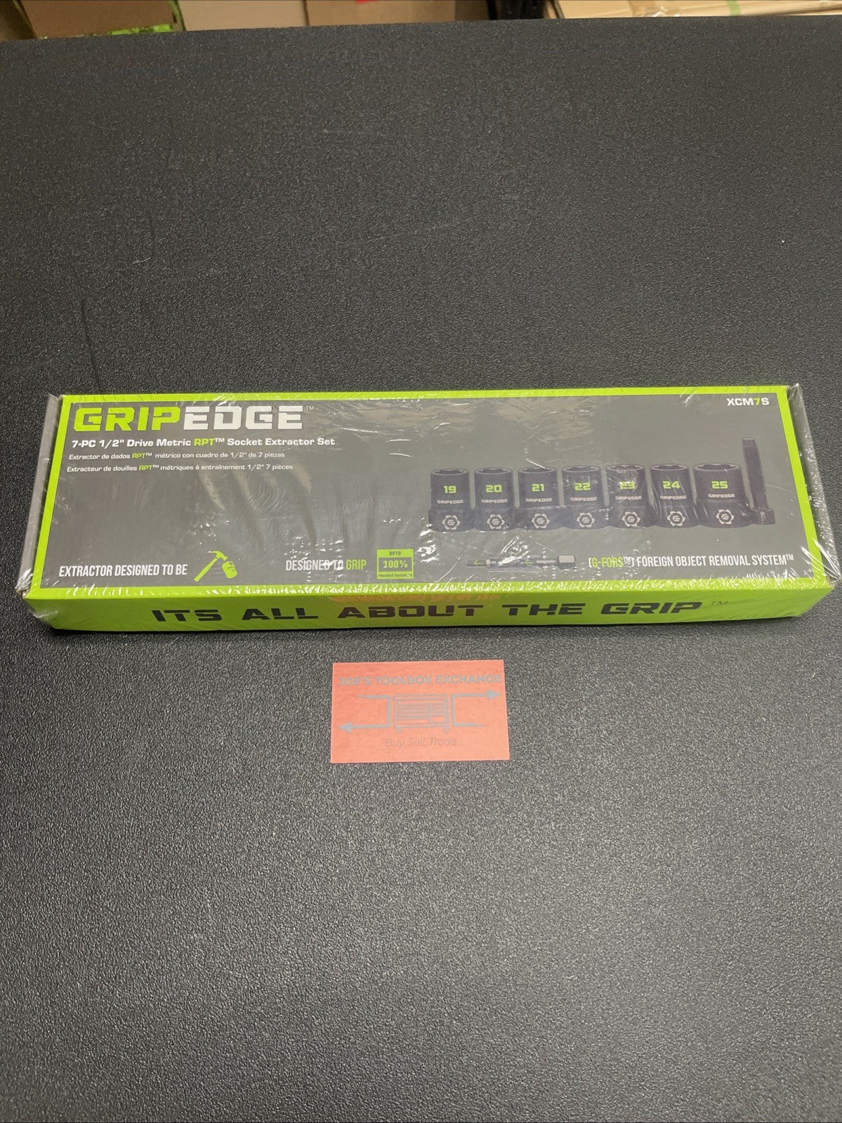 GRIPEDGE Tools | 7-PC XCM7S; 1/2'' Drive Metric RPT Socket Extractor Set | Size