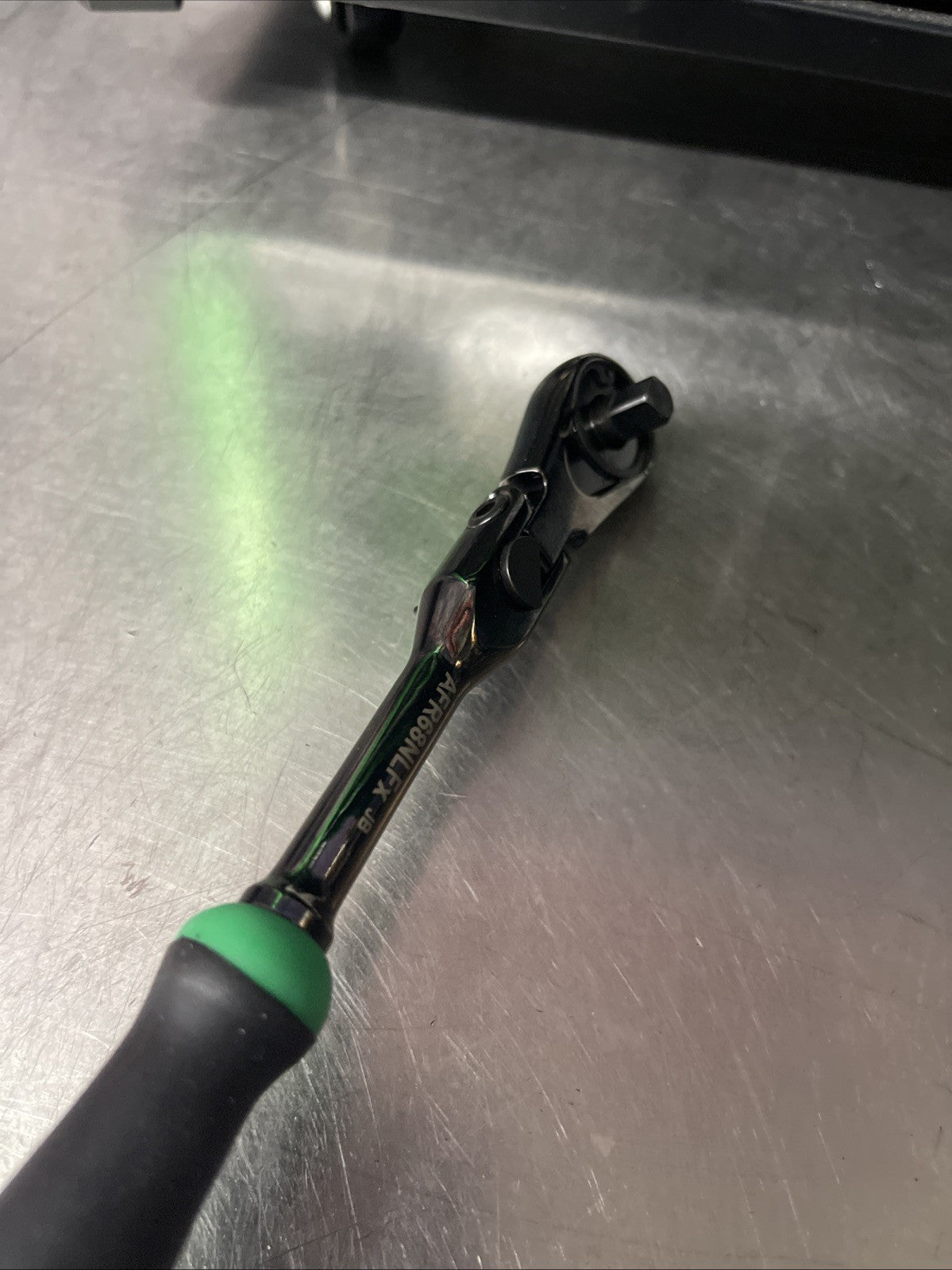 NEW! Matco Tools Black Nickel AFR68NLFG 1/4” Locking Flex Head Ratchet Green