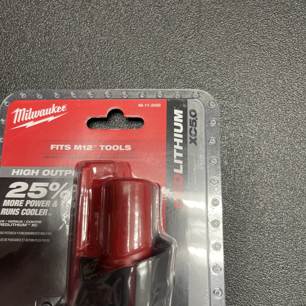 Milwaukee M12 High Output XC5.0 Lithium-Ion Battery Pack - Red (48-11-2450)