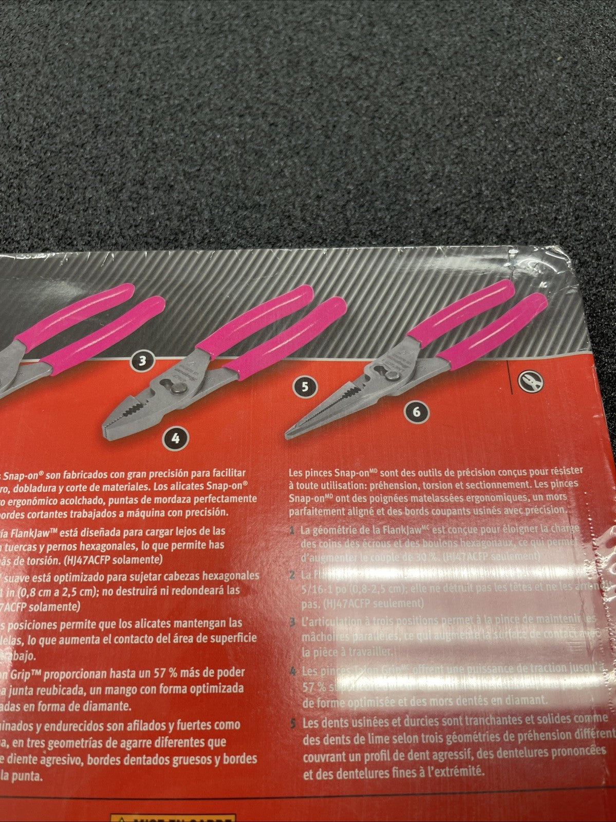 Snap-on Tools USA NEW 3pc ELECTRIC PINK 8” Slip Joint Pliers Set PL347ACFEP