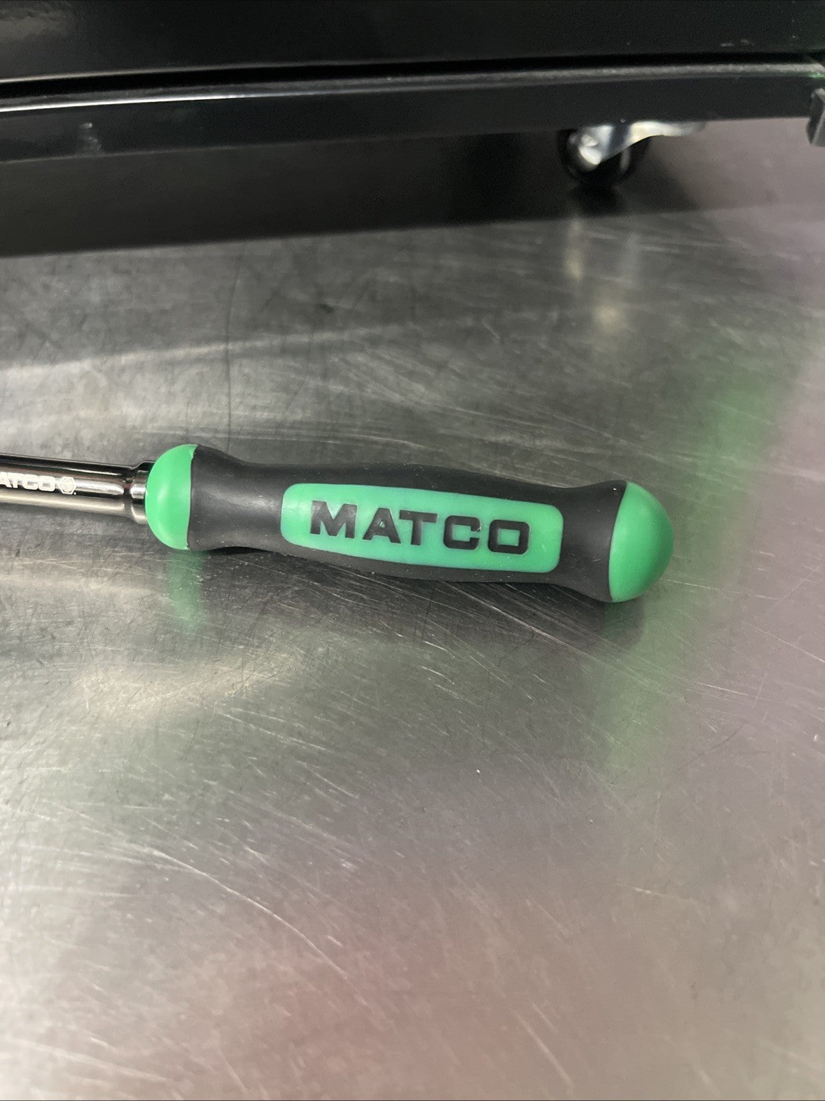 NEW! Matco Tools Black Nickel AFR68NLFG 1/4” Locking Flex Head Ratchet Green