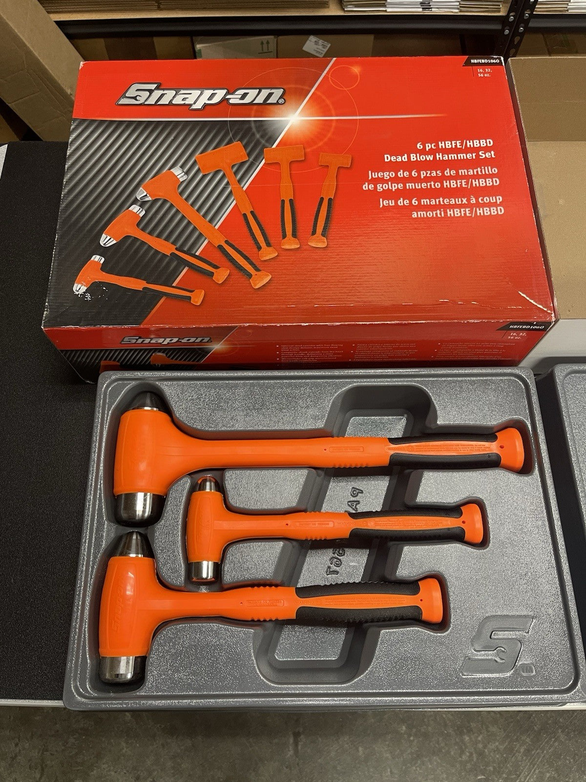 SNAP ON TOOLS HBFEBD106 O ORANGE Dead Blow Hammers 6Pc Ball Peen 16oz 32oz 56oz+