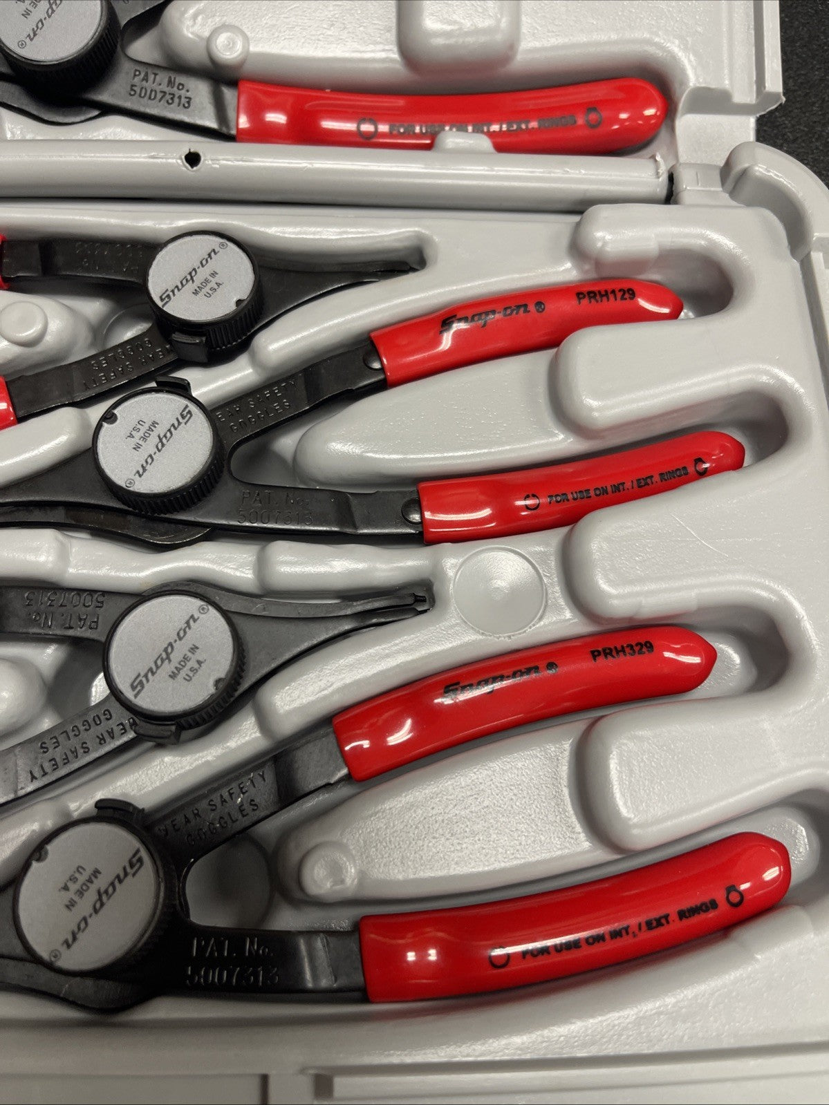 Snap-on Tools PRH406 NEW 6 Piece Convertible Retainer Ring Pliers Set With Case
