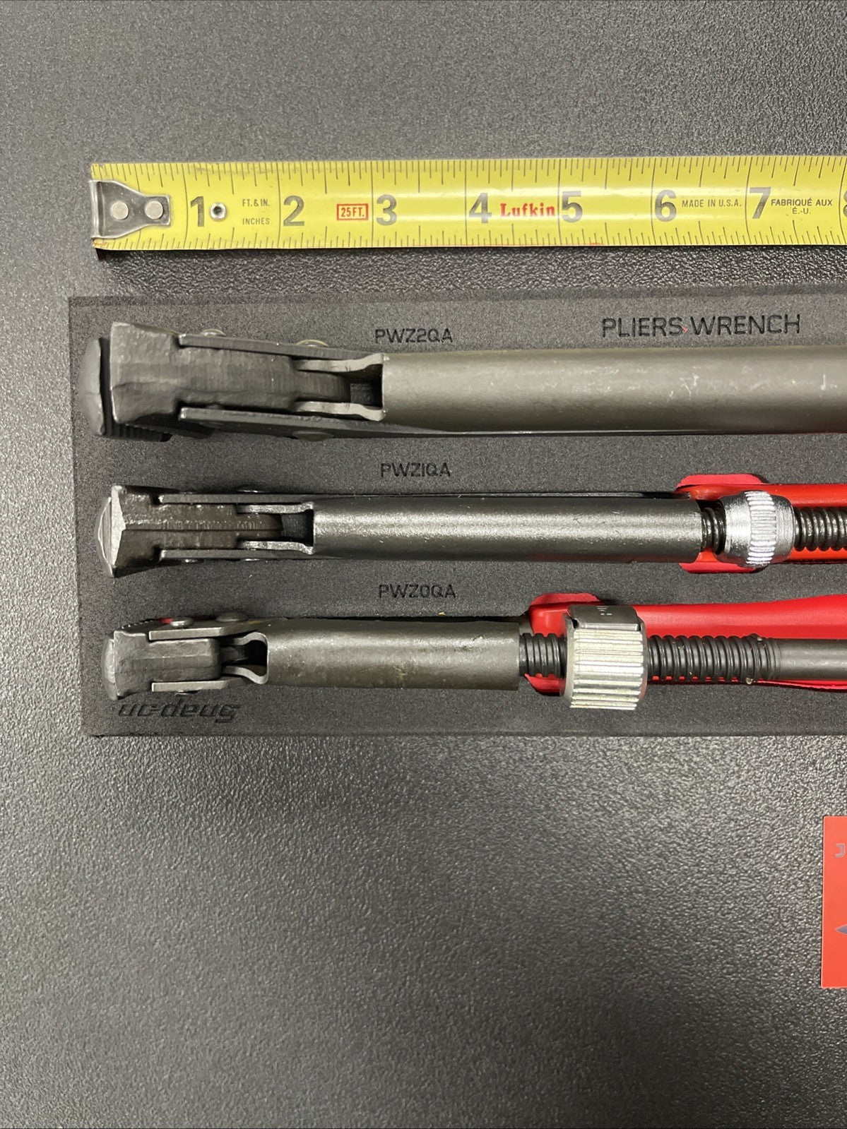 Snap-on Tools SPAIN NEW RED 3-Piece Quick Adjust Plier Wrench Foam Set PWZ300FR