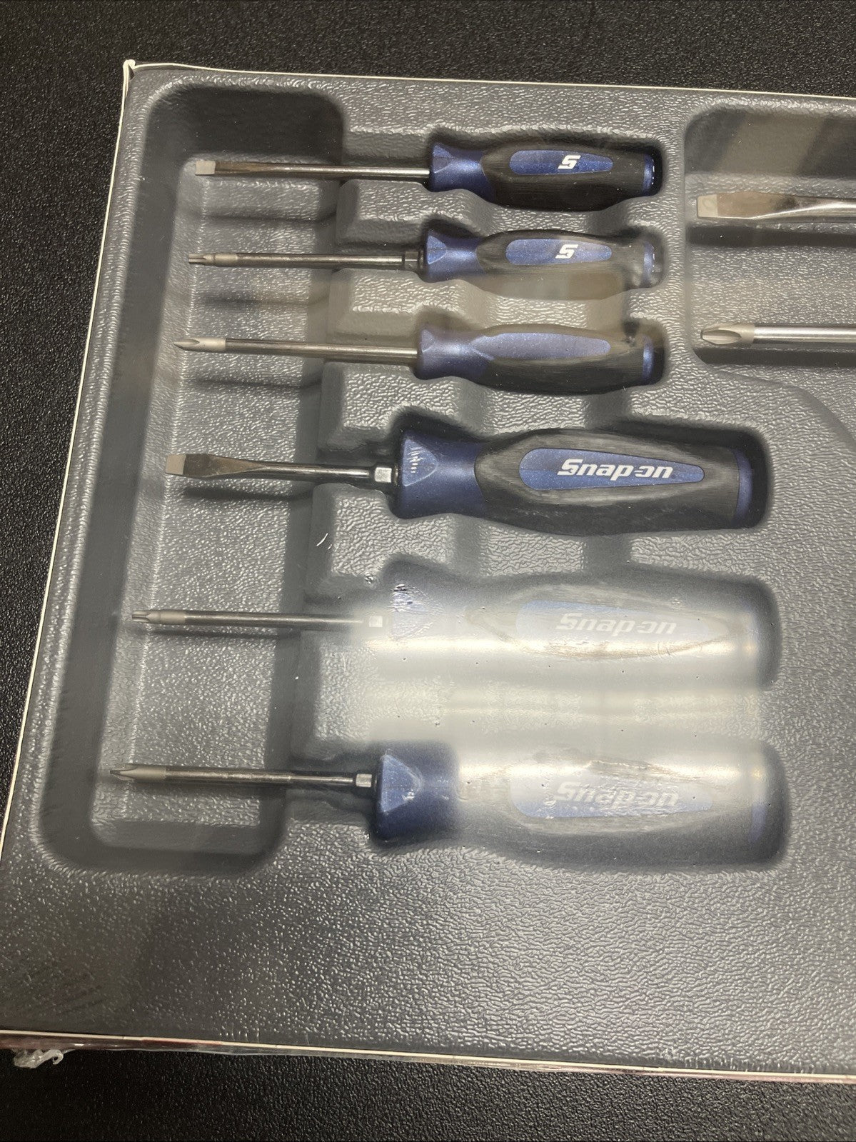 Snap-on USA NEW 12PC Power Blue Soft Grip MIX TIP Screwdriver Set SGDXW120BMB
