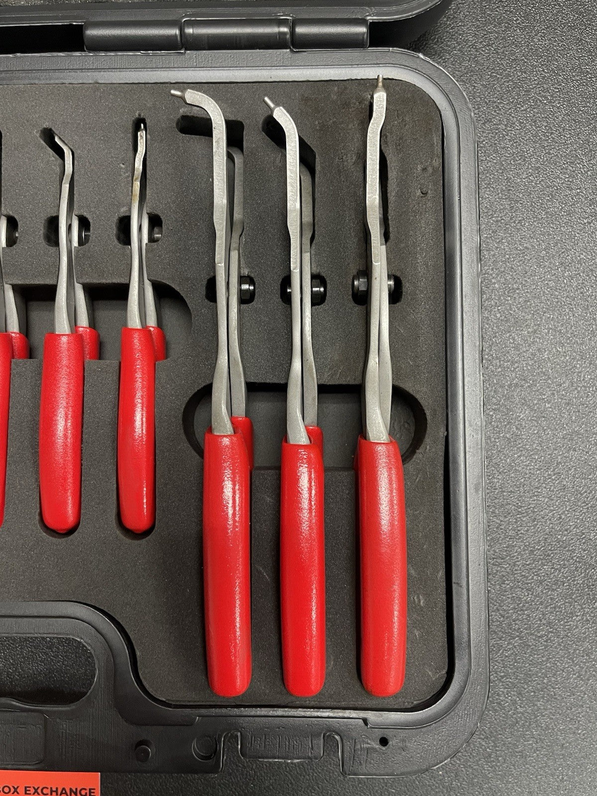 SNAP-ON SRPCR112 12 Pc. Snap Ring Pliers Set W/Foam Padded Case Red