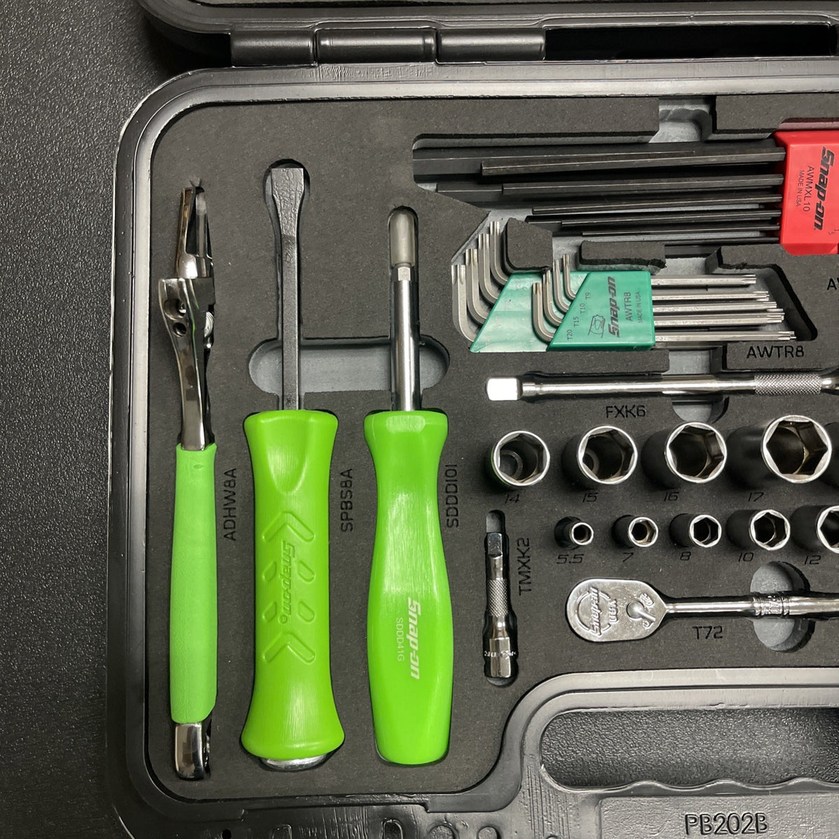 Snap-On Tools GREEN NEW 43pc Metric Combo General Service Foam Set 243RDGSSFDT