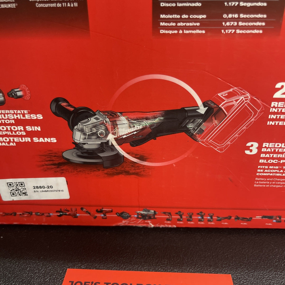 Milwaukee 2888-20 M18 FUEL 4-1/2"/5 Variable Speed Braking Grinder Paddle Switch