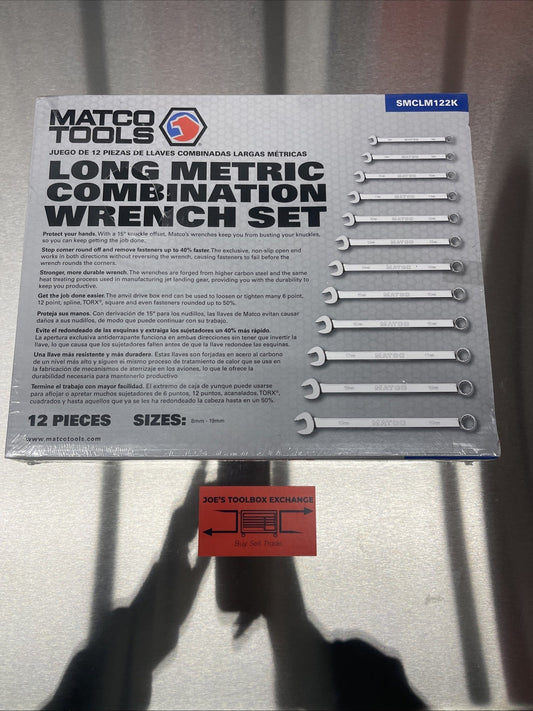 MATCO   SMCLM122K 12 pc.  Long combination  wrench set Metric 8 -19mm  New