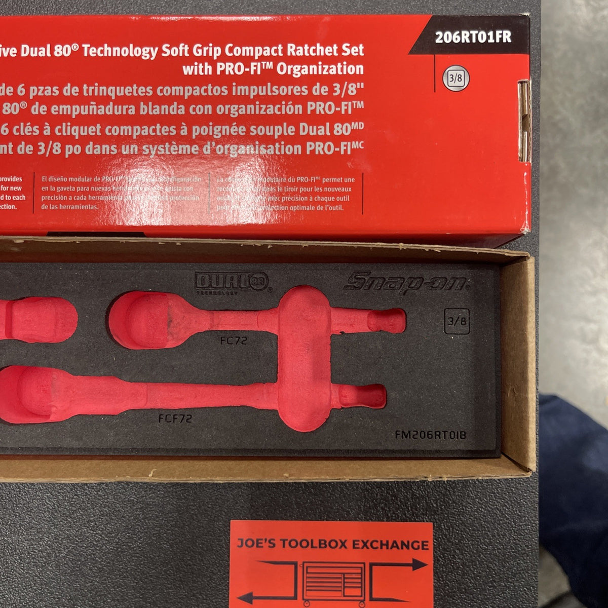 Snap-on Tools RED FOAM ORGANIZER for 6pc 3/8" Drive Compact Soft Grip Ratchets
