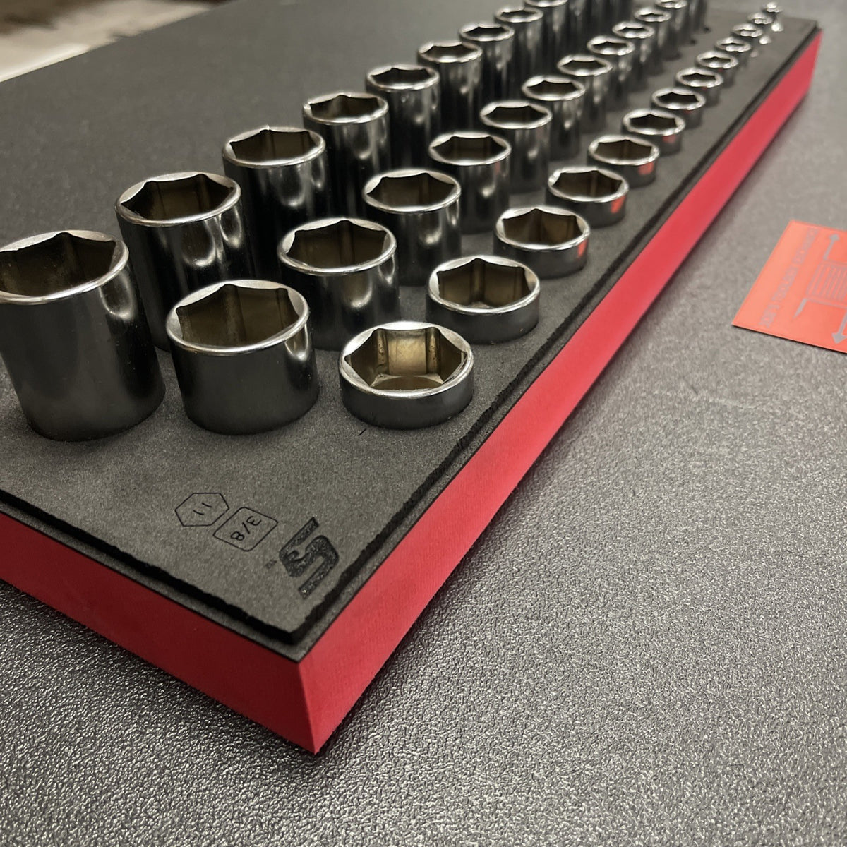 Snap-on Tools NEW 39pc SAE 3/8" Drive 6pt Shallow / Semi / Deep Master Foam Set