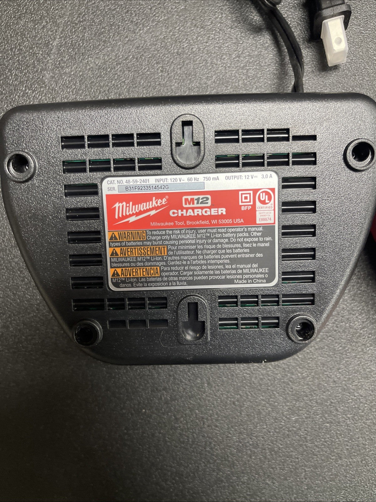 X3 Milwaukee M12 12V Lithium-Ion Battery Charger 48-59-2401