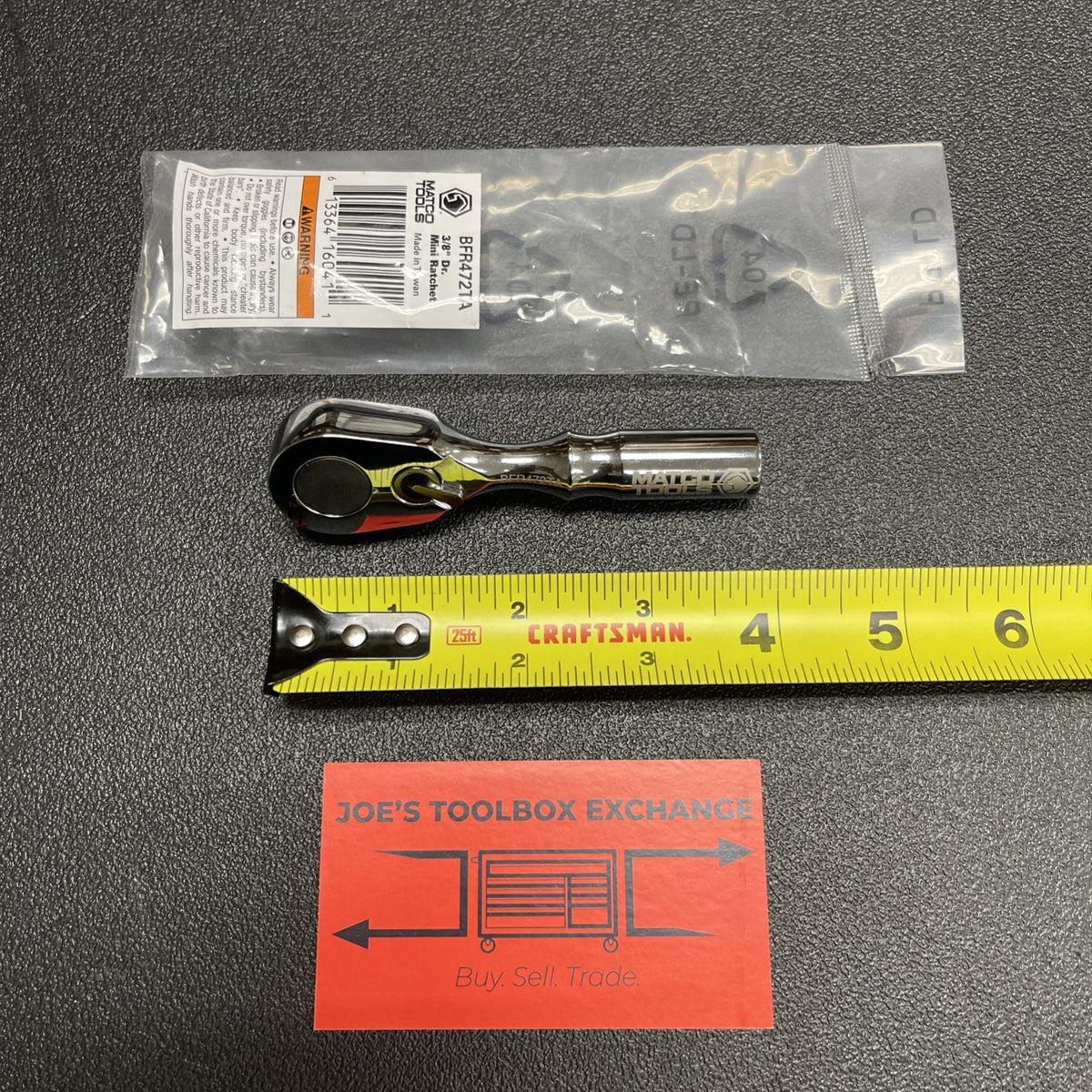 Matco Tools BFR472TA 3/8” Fine Tooth 72 Stubby Ratchet - Mini Ratchet
