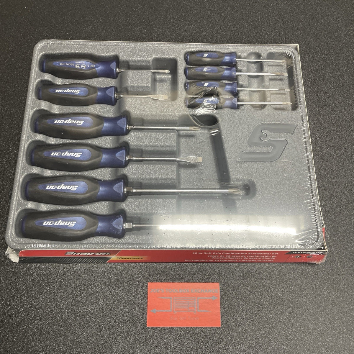 Snap-on SGDX6040BMB 10pc Power Blue Soft Grip Screwdriver Set Made in USA