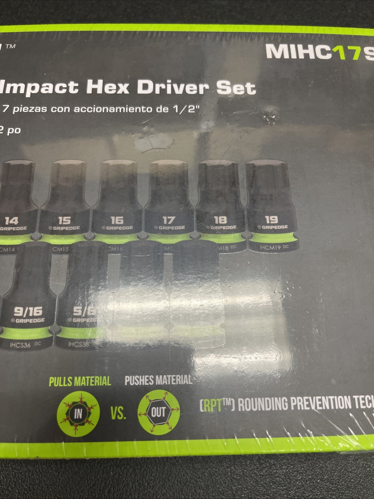Grip Edge Tools MIHC17S 17 Piece Master 1/2" Drive Impact RPT Hex Driver Set