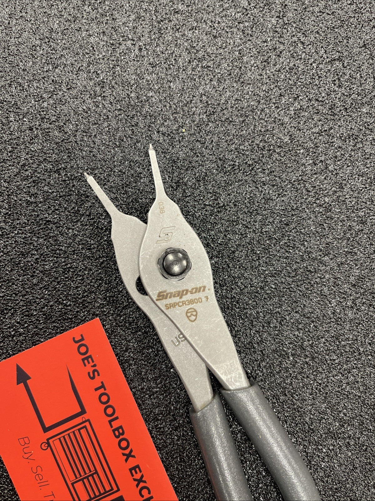 Snap-on Tools USA NEW DARK TITANIUM Straight Tip .038 Snap Ring Pliers SRPCR3800