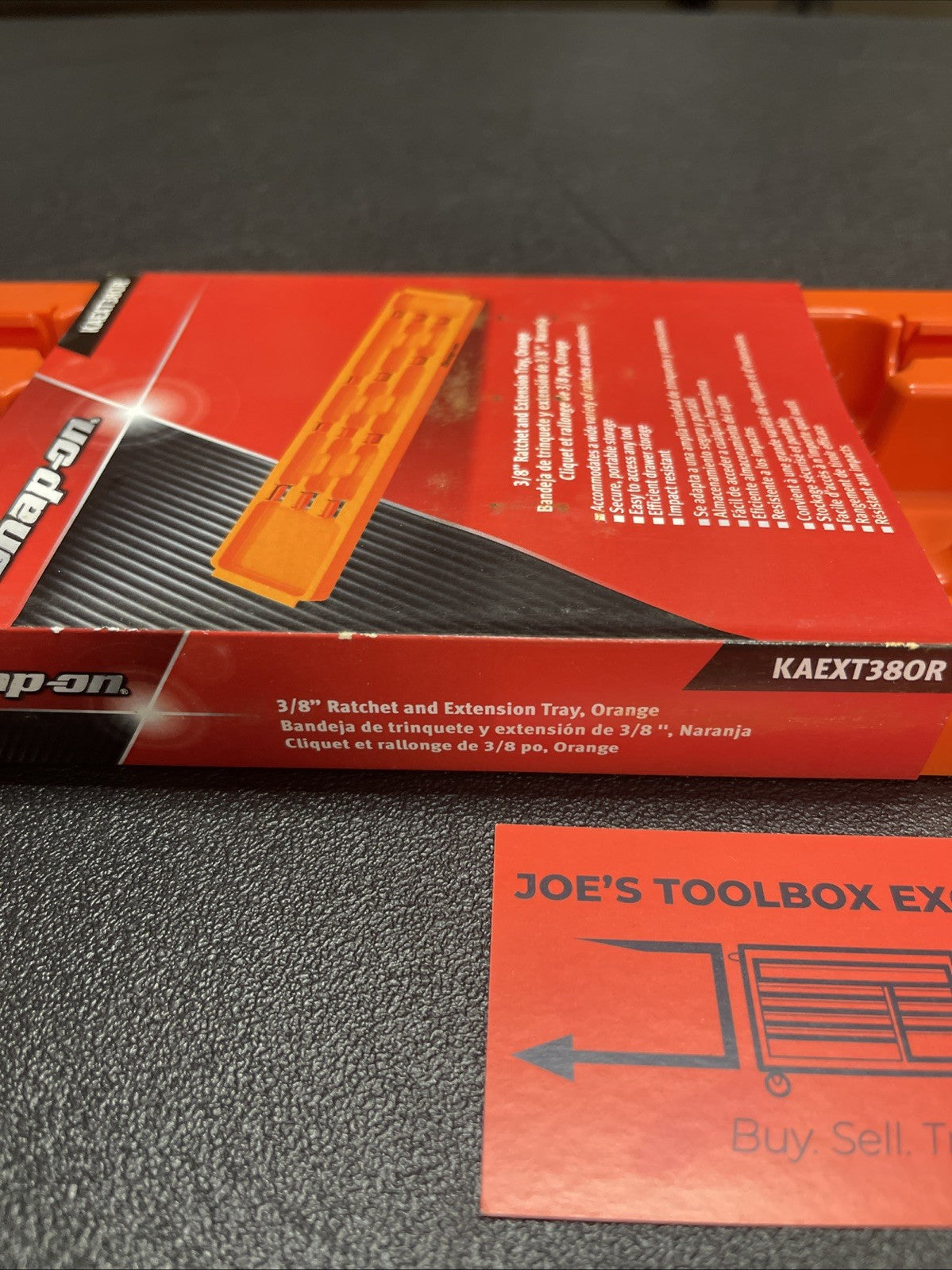 Snap-on Tools USA NEW ORANGE 3/8" Drive Extension & Ratchet Organizer KAEXT38OR