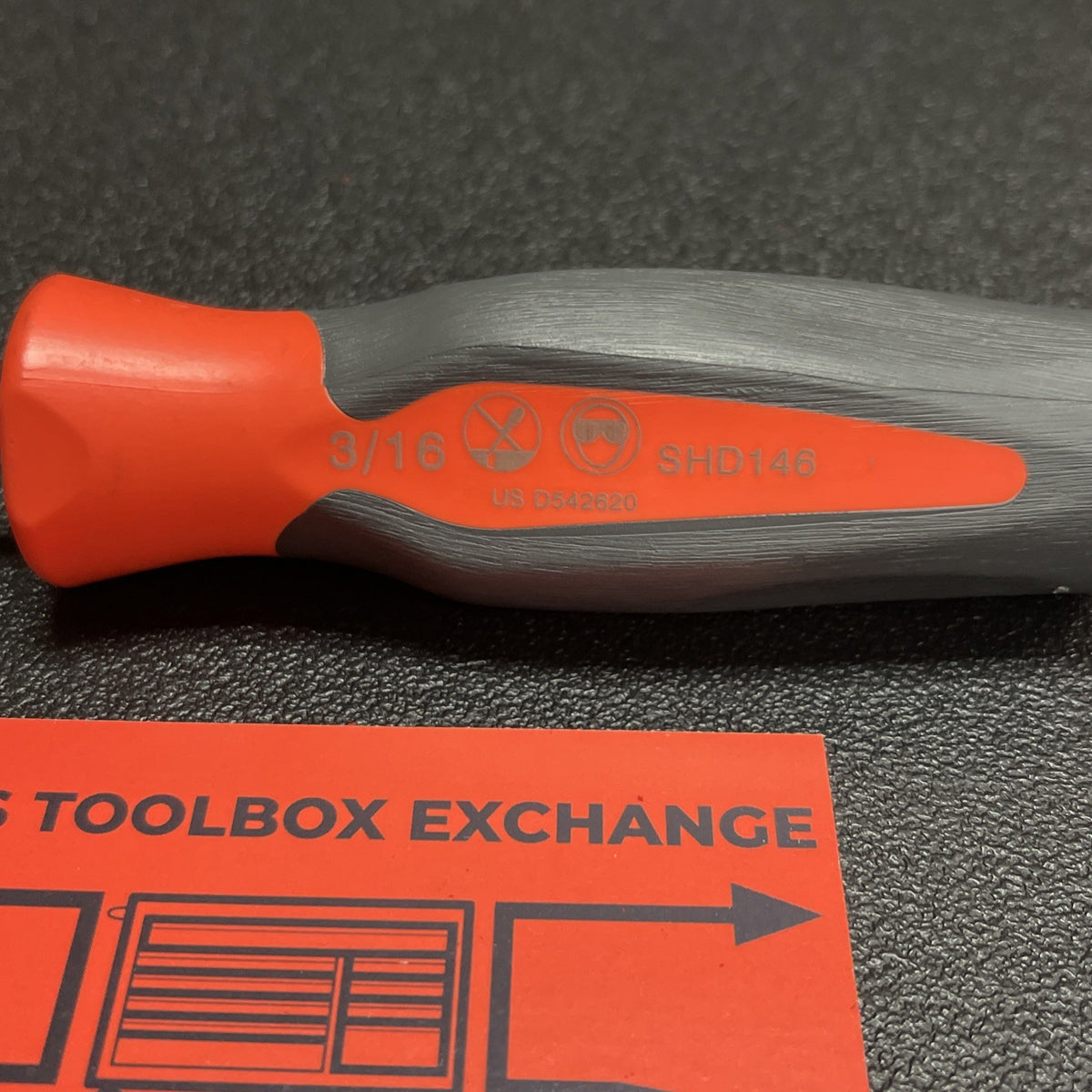  Snap-on Tools ORANGE Hard Handle 3/16" Flat Cabinet Tip Screwdriver  SHD146