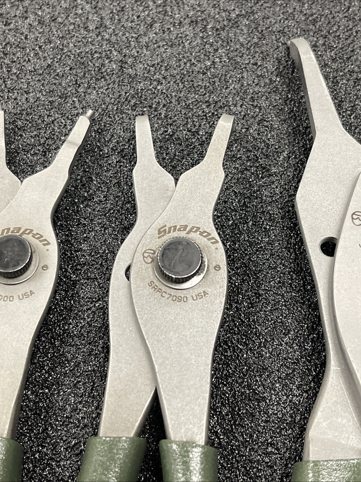 Snap-on Tools USA NEW 4-Piece COMBAT GREEN Soft Grip Snap Ring Pliers Lot Set