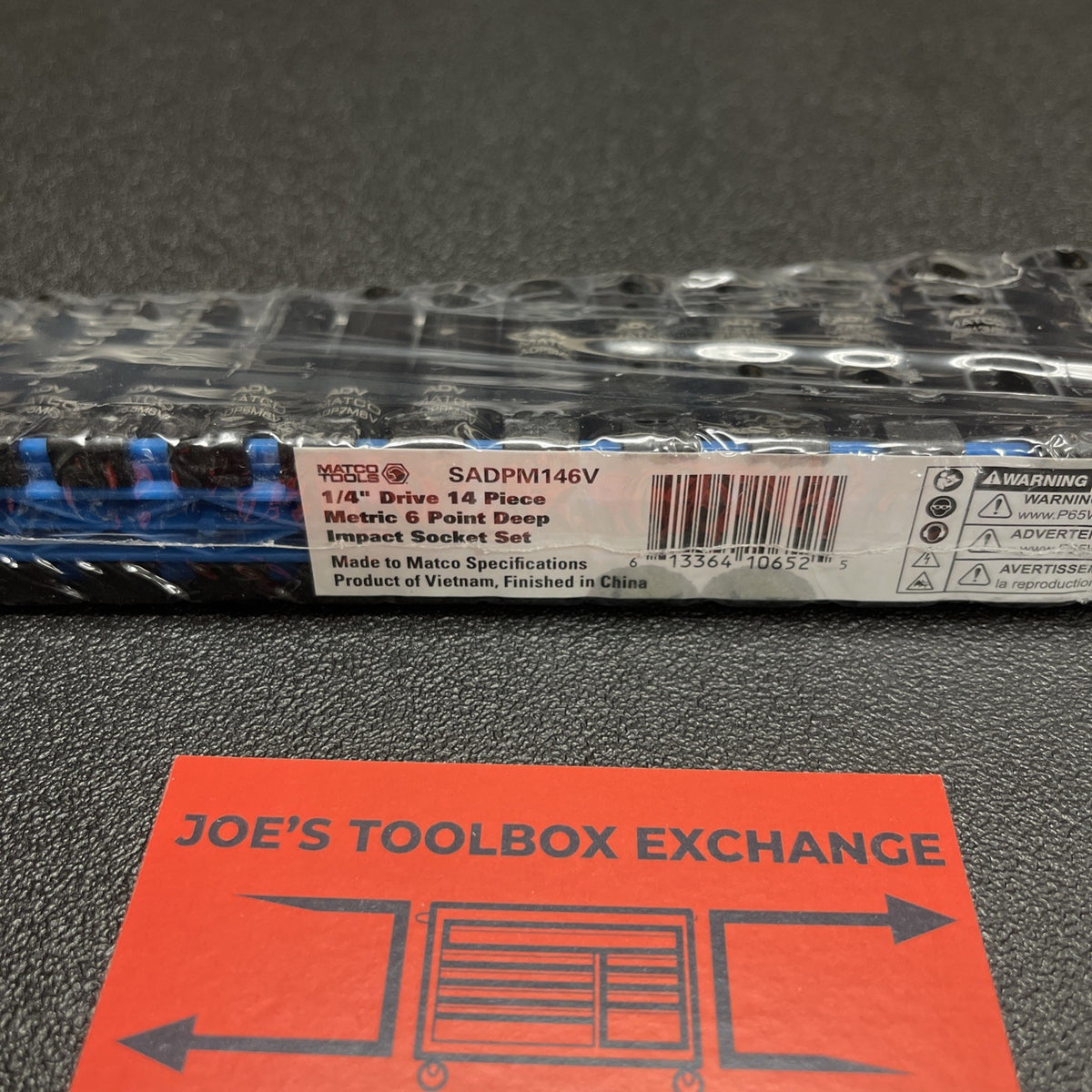 Matco Tools NEW SADPM146V 1/4" Drive Deep Impact Socket Set 4mm-15mm