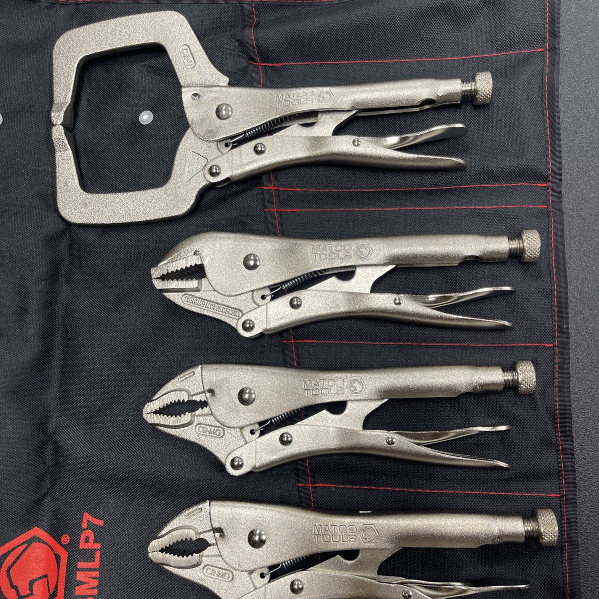 Matco Tools 7-Piece Locking Pliers Set w/ Soft Storage Wrap SMLP7