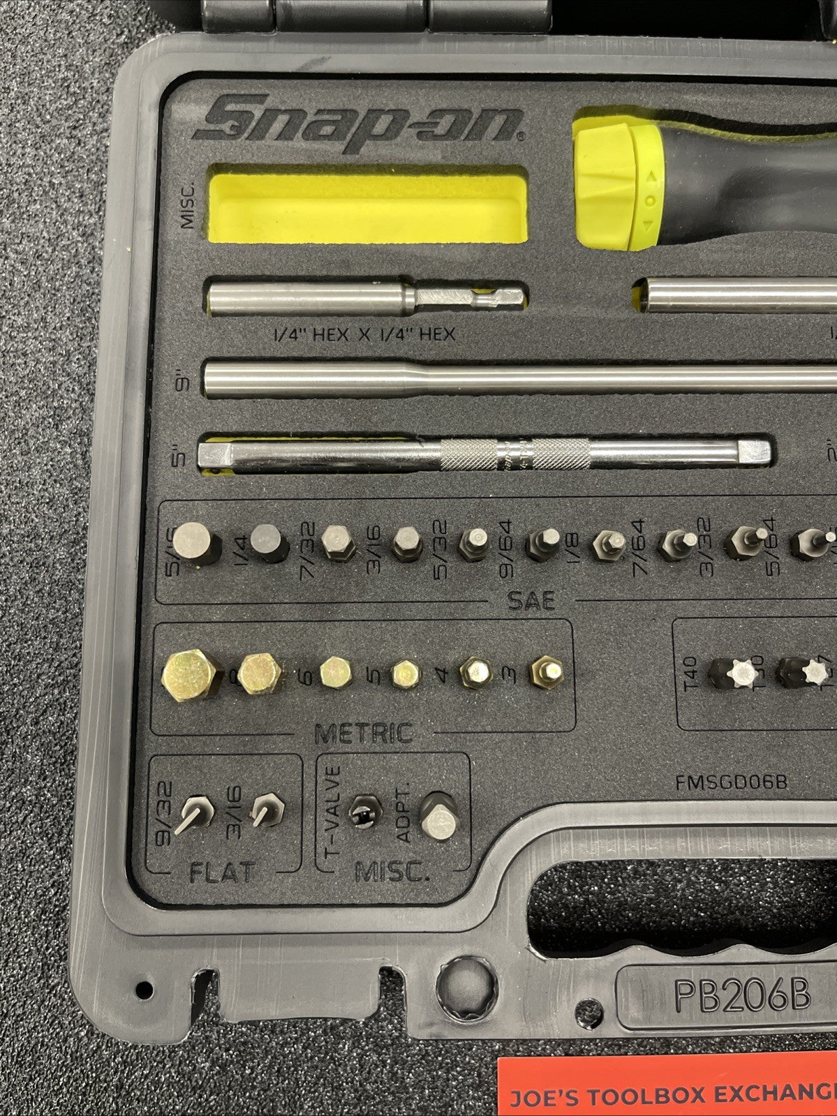 Snap-on Tools NEW HI-VIS YELLOW Ratcheting Screwdriver Master Set SGDMRC44FHV